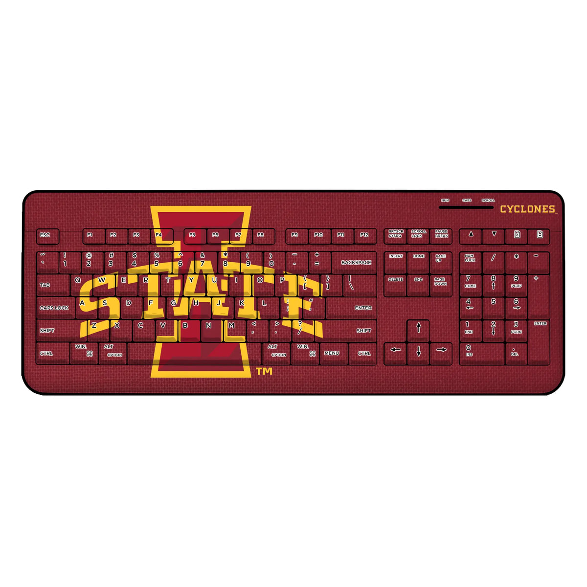 Iowa State University Cyclones Solid Wireless USB Keyboard