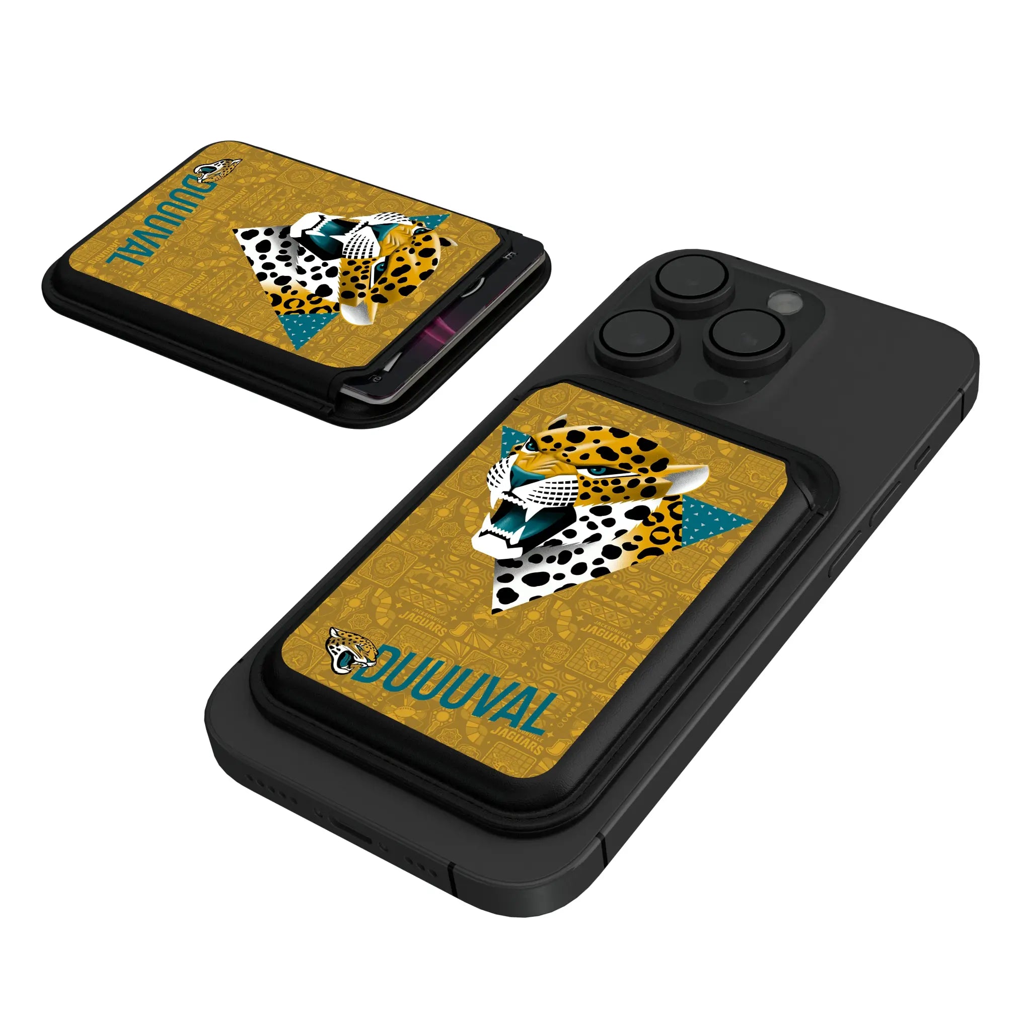 Jacksonville Jaguars Deco Black Magnetic Credit Card Wallet