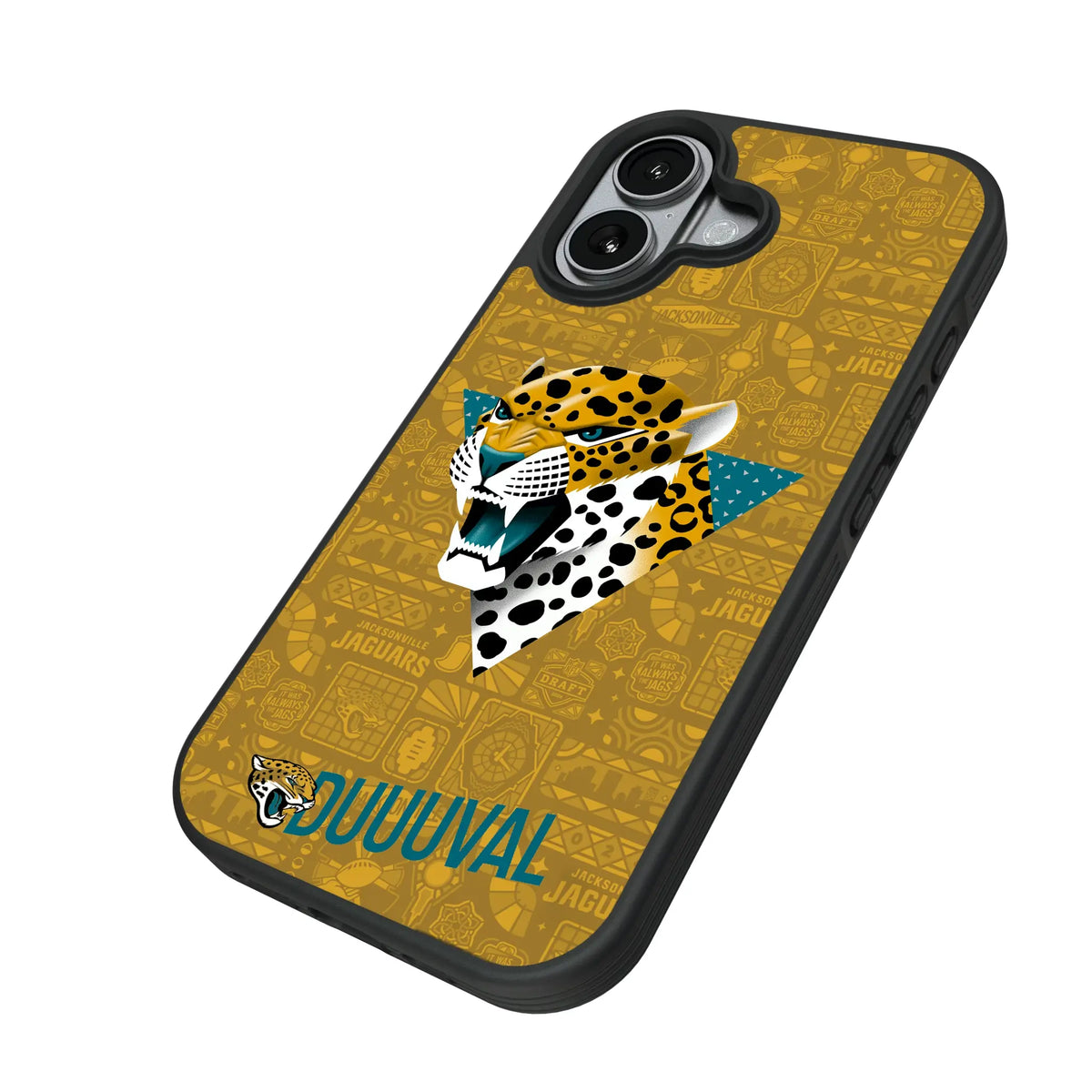 Jacksonville Jaguars Deco iPhone Bump Phone Case for Apple iPhone - Isometric View#Device_iPhone 17