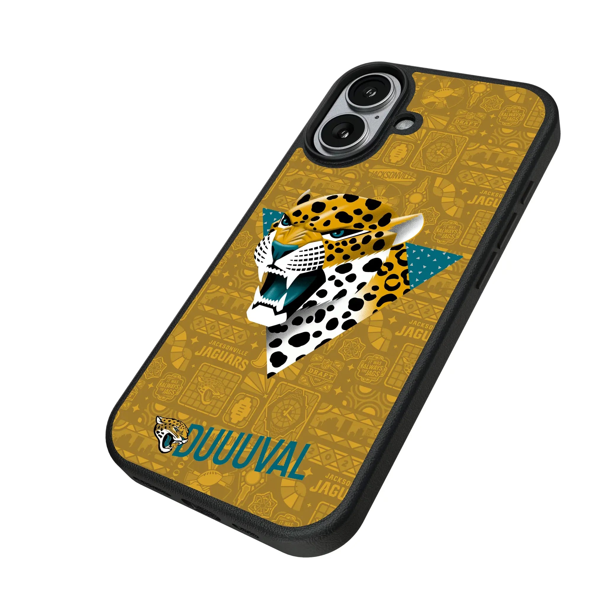 Jacksonville Jaguars Deco iPhone MagSafe Compatible Phone Case for Apple iPhone - Isometric View#Device_iPhone 17