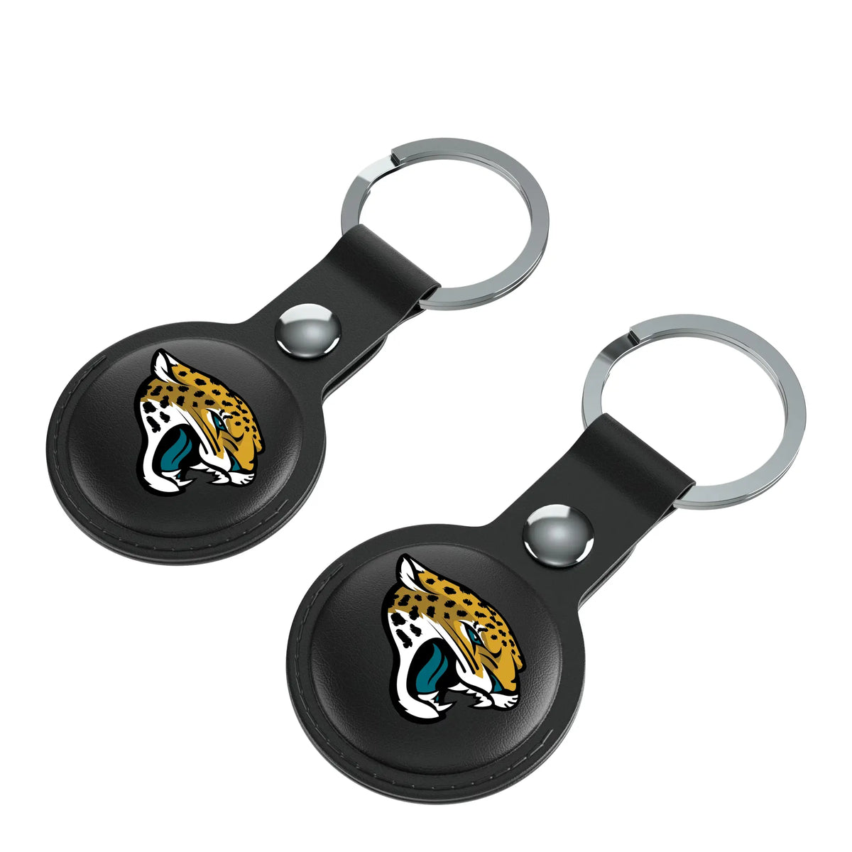 Jacksonville Jaguars Insignia AirTag Black Airtag Holder 2-Pack - Isometric View