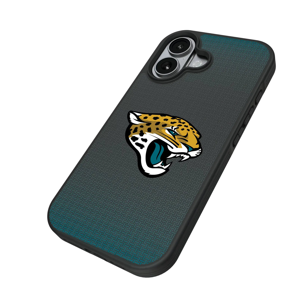 Jacksonville Jaguars Linen iPhone Bump Phone Case for Apple iPhone - Isometric View#Device_iPhone 17