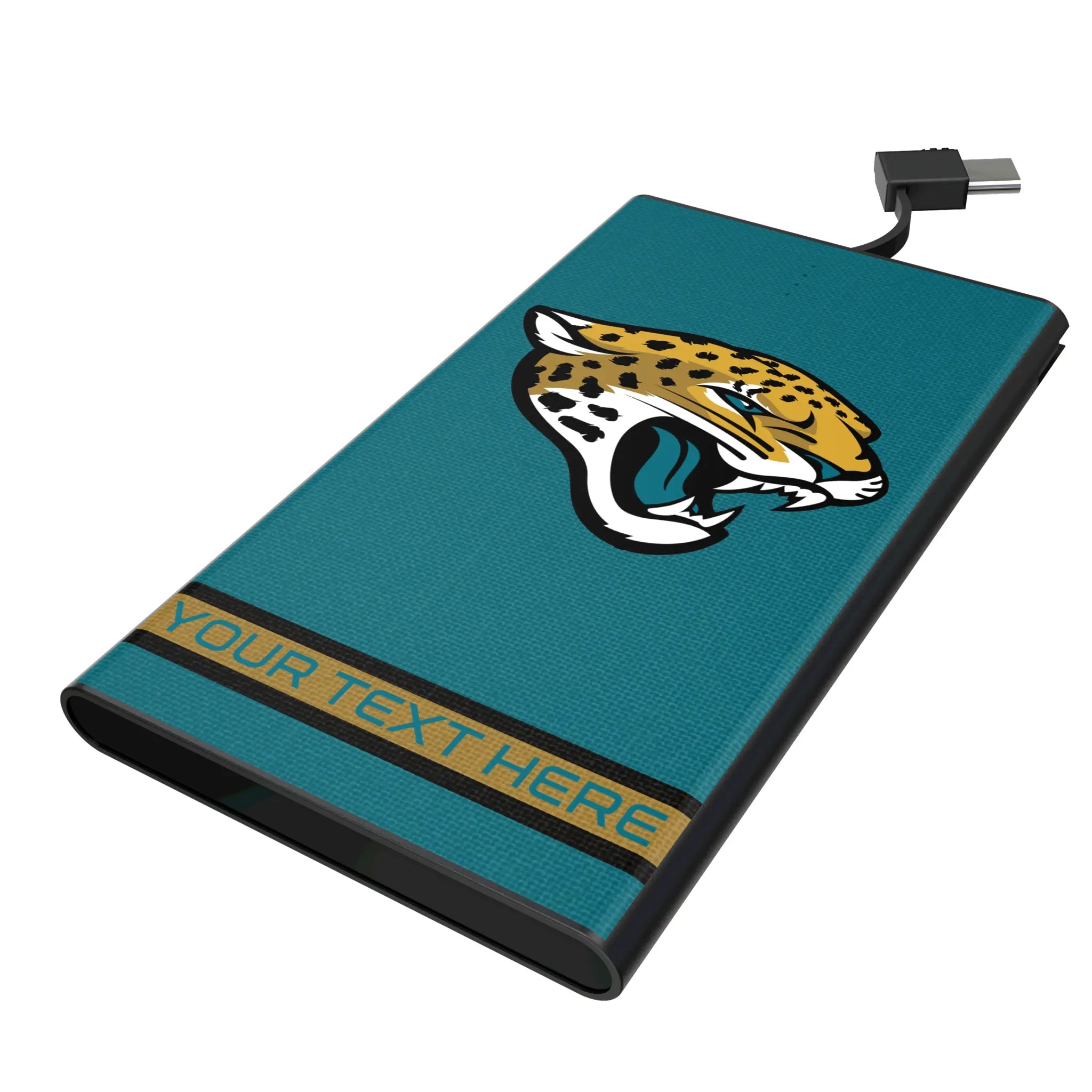 Jacksonville Jaguars Personalized Stripe 5000mAh Flat Power Bank