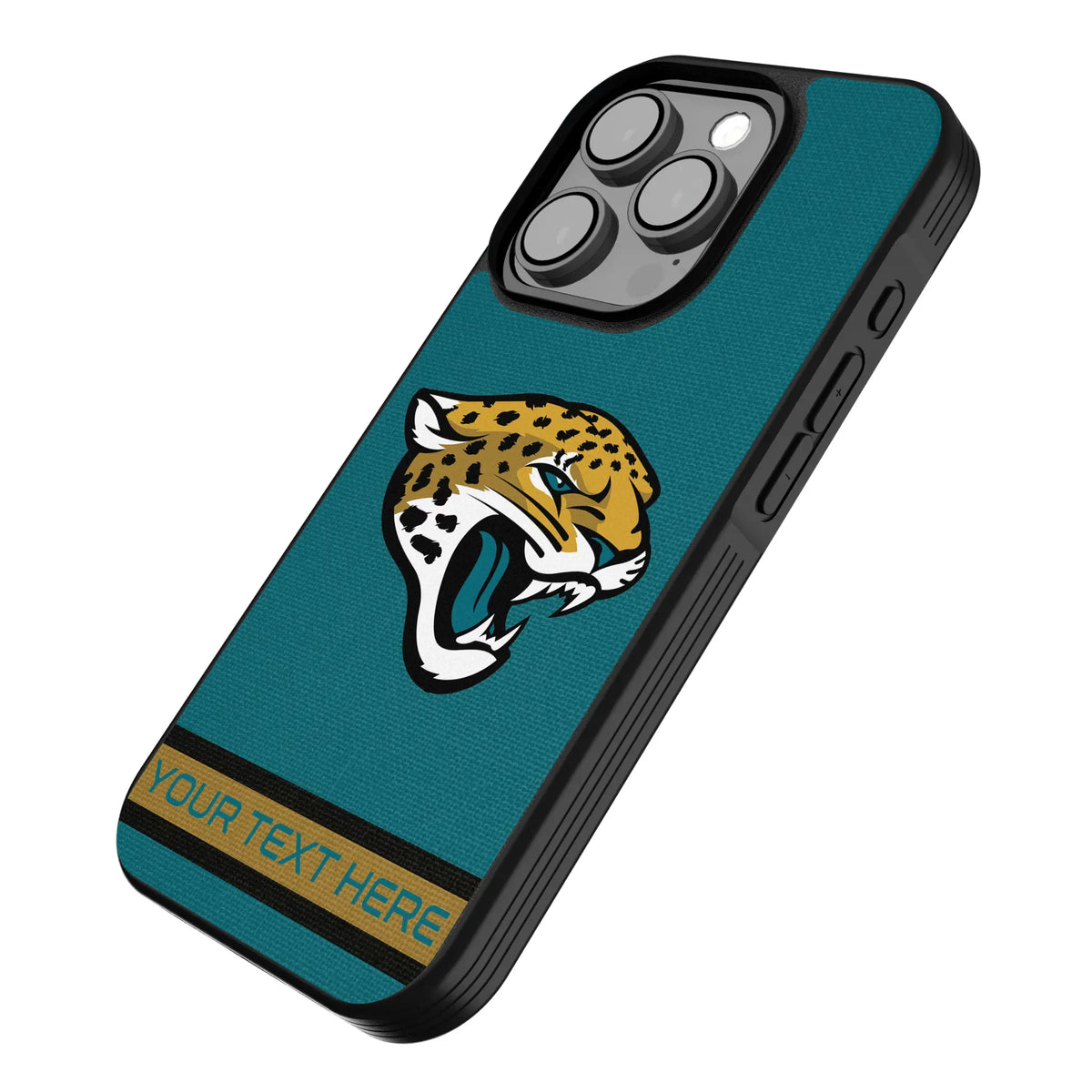 Jacksonville Jaguars Personalized Stripe iPhone Bump Phone Case for Apple iPhone - Isometric View