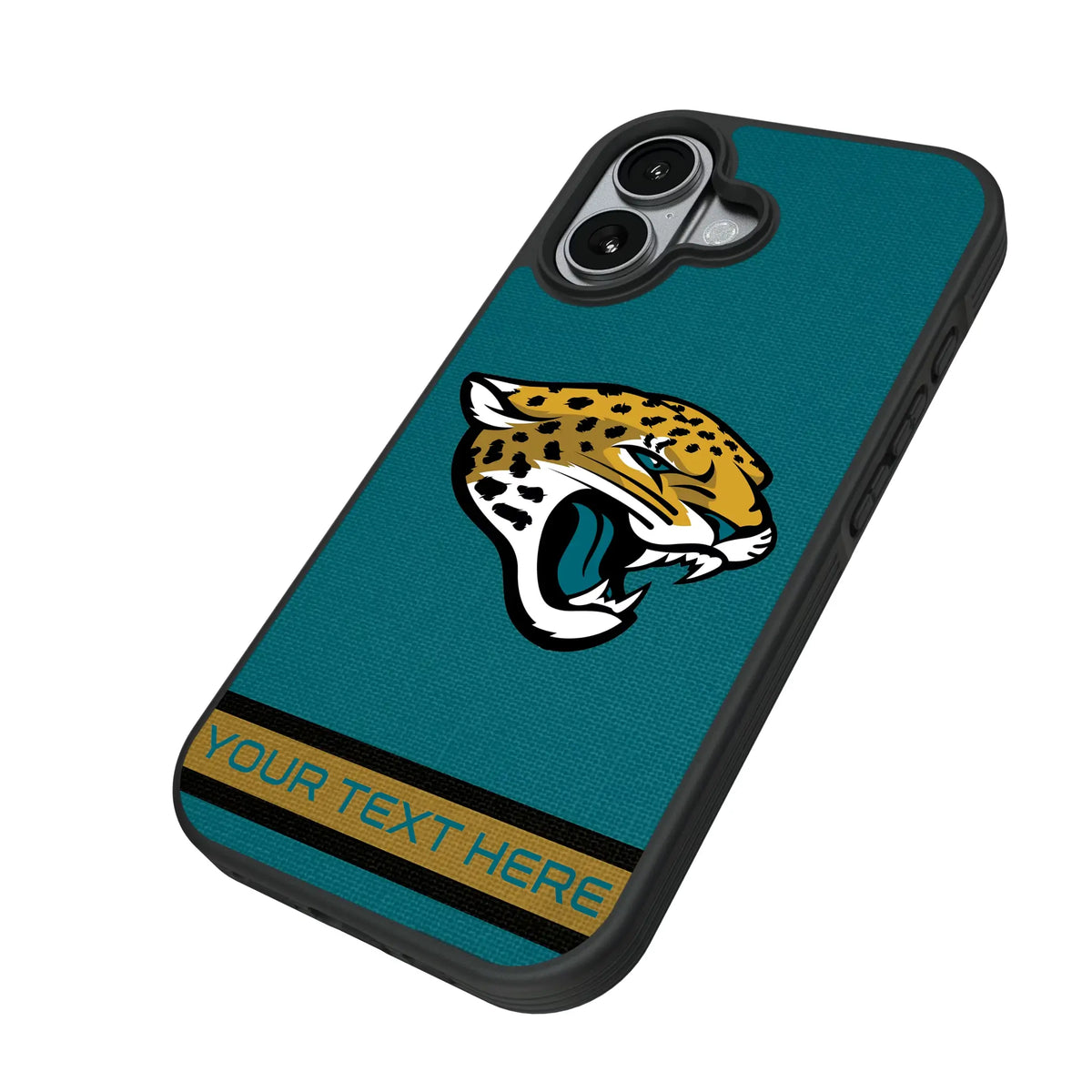 Jacksonville Jaguars Personalized Stripe iPhone Bump Phone Case for Apple iPhone - Isometric View#Device_iPhone 17