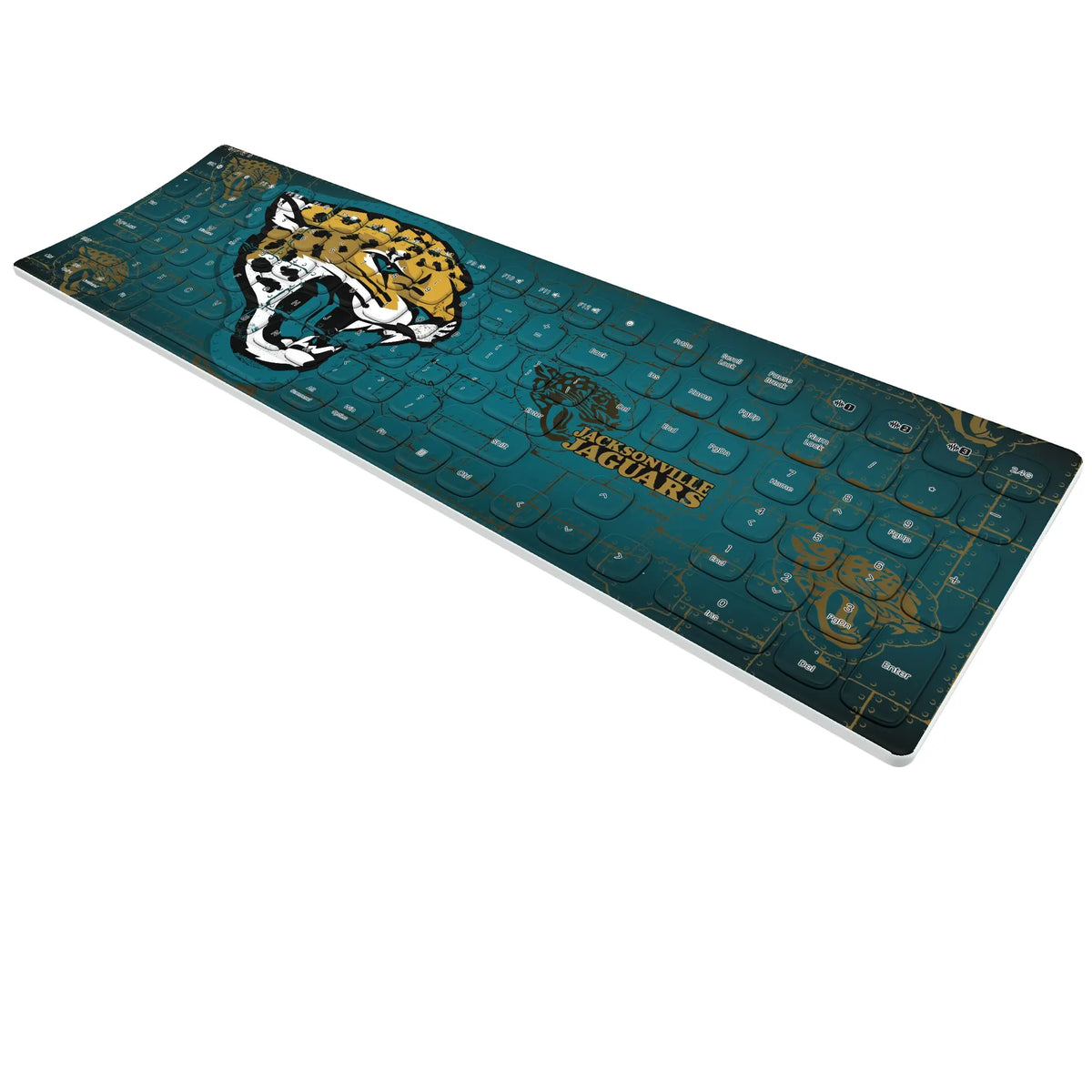 Jacksonville Jaguars Rivet KKB605 Curved Wireless Keyboard - Isometric View