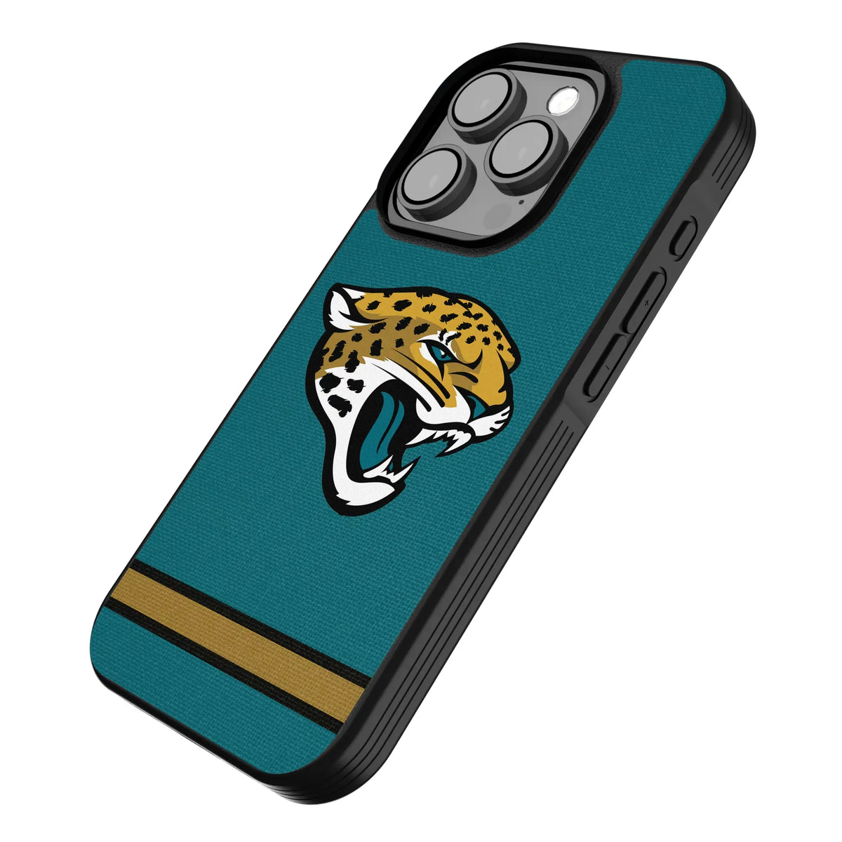 Jacksonville Jaguars Stripe iPhone Bump Phone Case for Apple iPhone - Isometric View