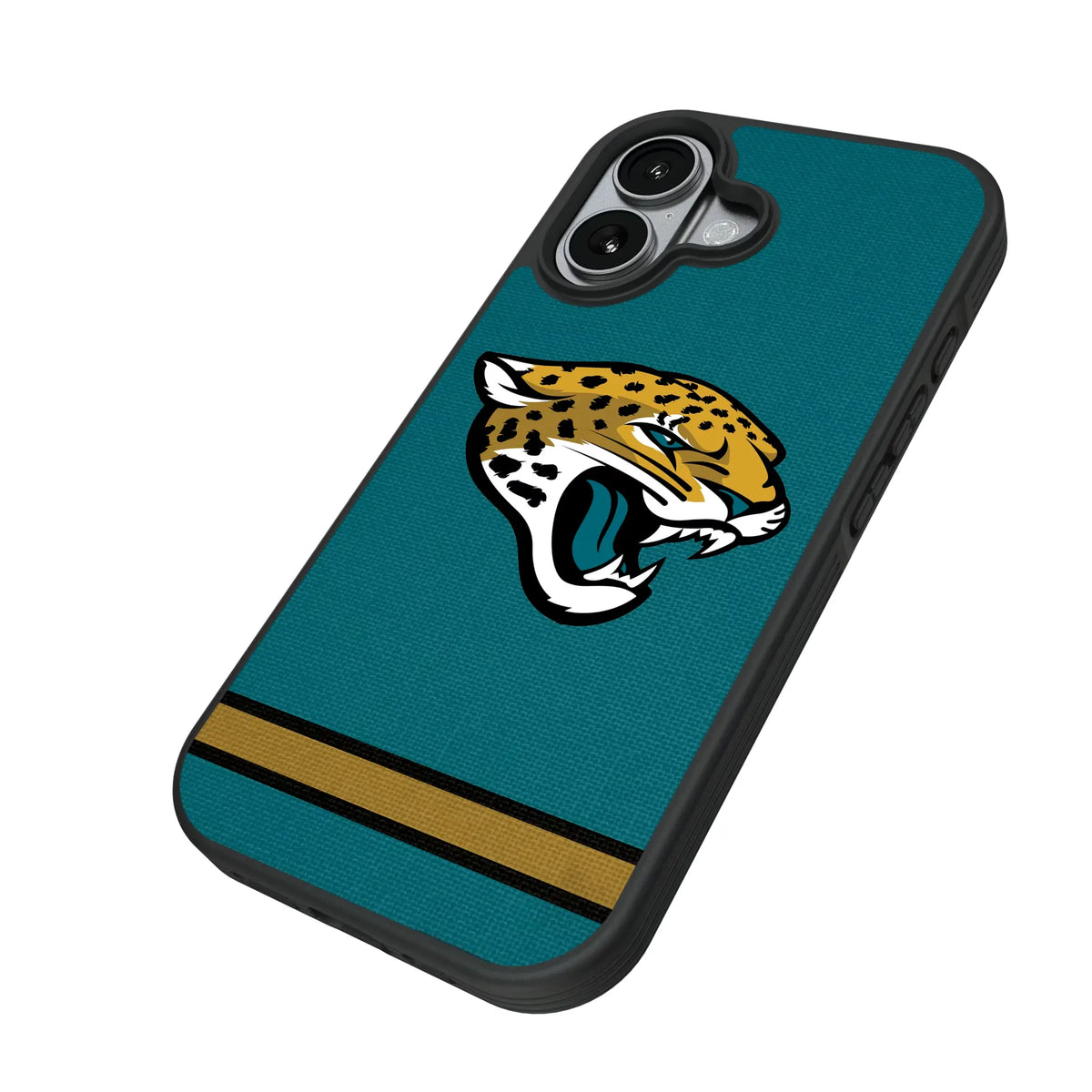 Jacksonville Jaguars Stripe iPhone Bump Phone Case for Apple iPhone - Isometric View#Device_iPhone 17
