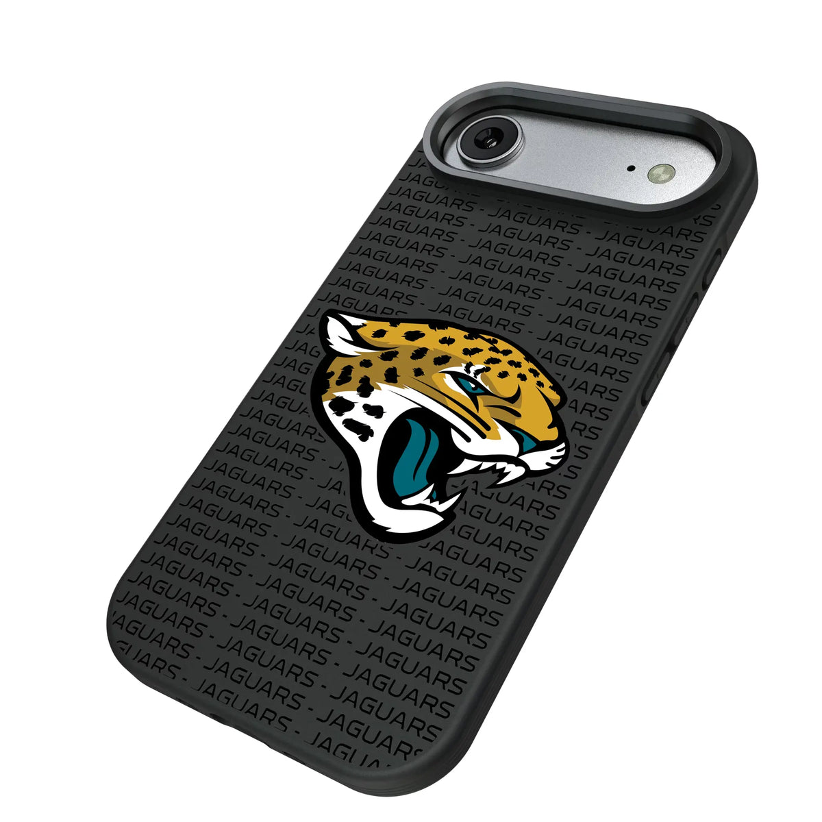 Jacksonville Jaguars Text Backdrop iPhone Bump Phone Case for Apple iPhone - Isometric View#Device_iPhone Air