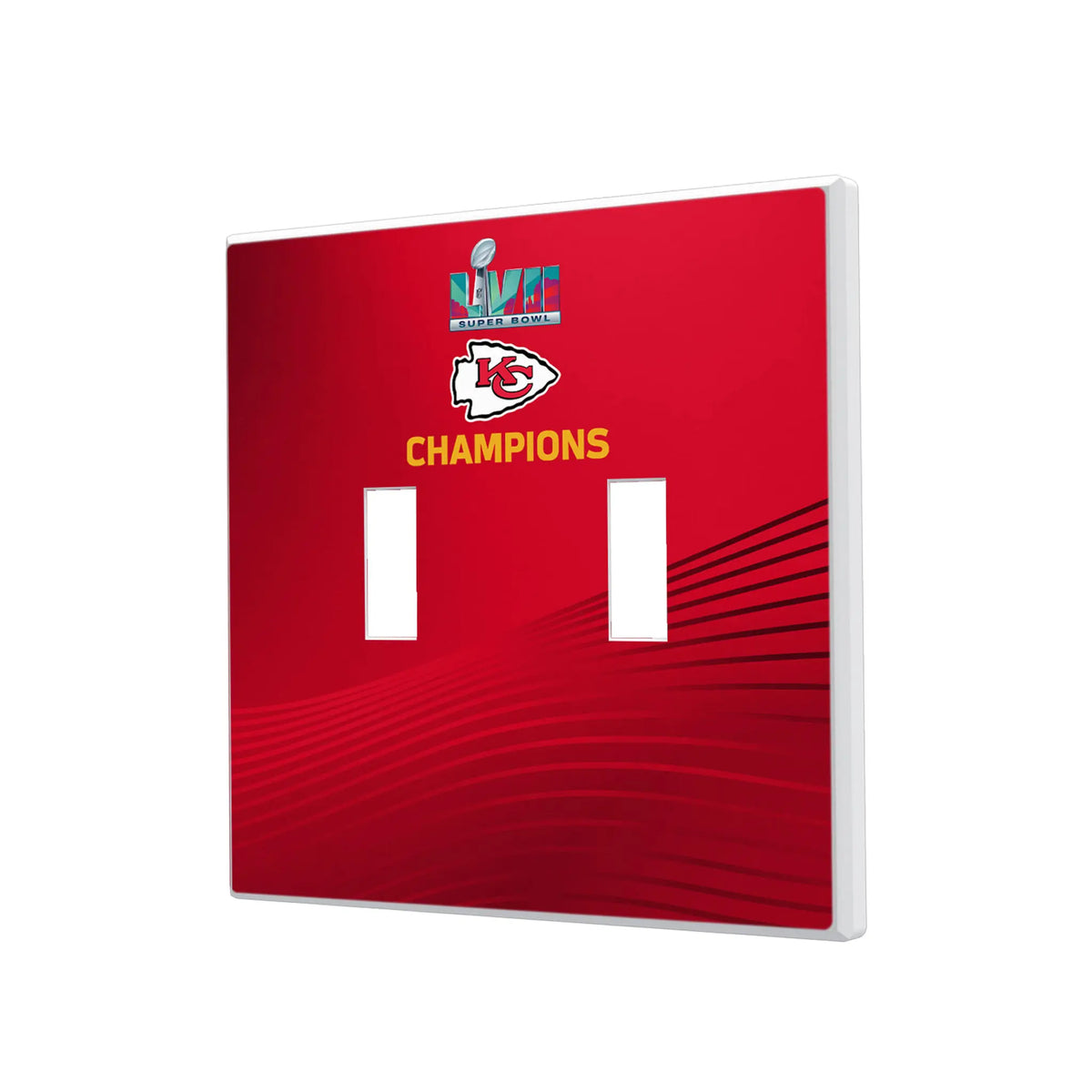 Kansas City Chiefs Background Hidden-Screw Light Switch Plate#Style_Double Toggle