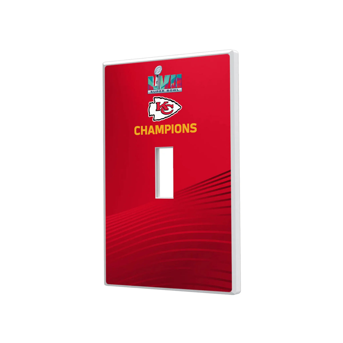 Kansas City Chiefs Background Hidden-Screw Light Switch Plate#Style_Single Toggle