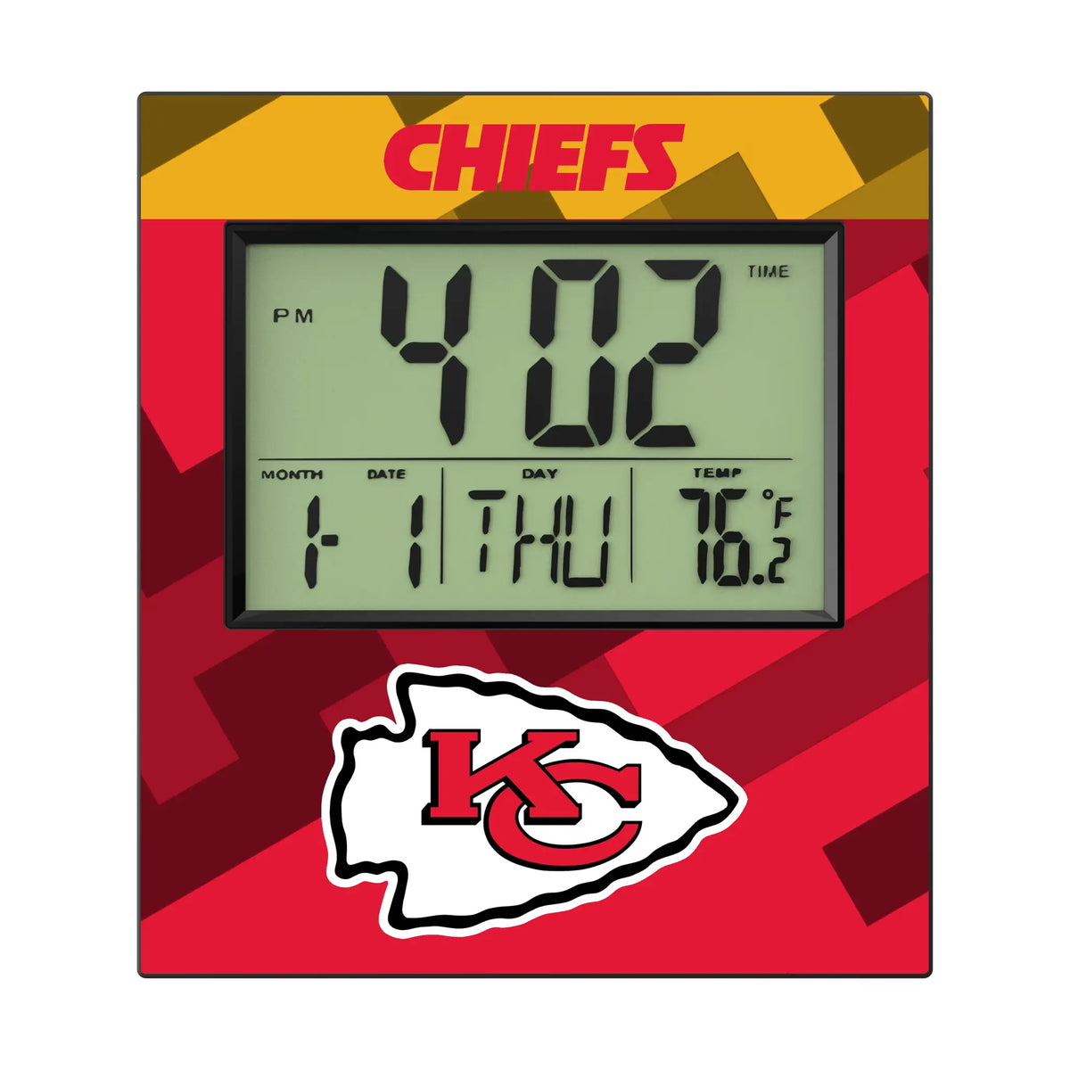Kansas City Chiefs Color Block Wall Clock