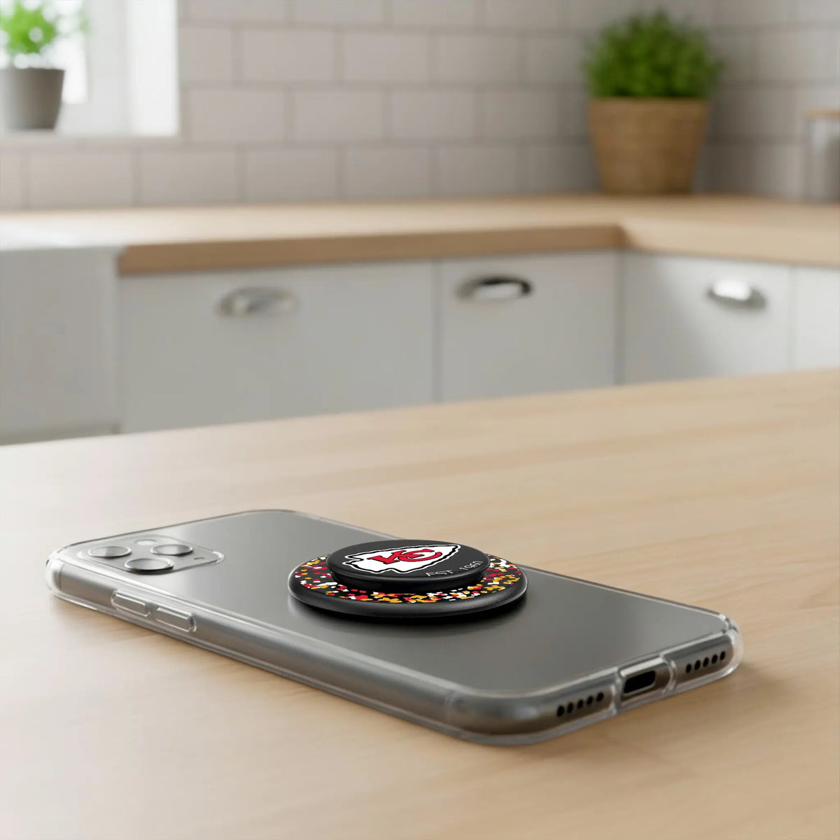 Kansas City Chiefs Confetti Popsockets Round Magnetic - Lifestyle