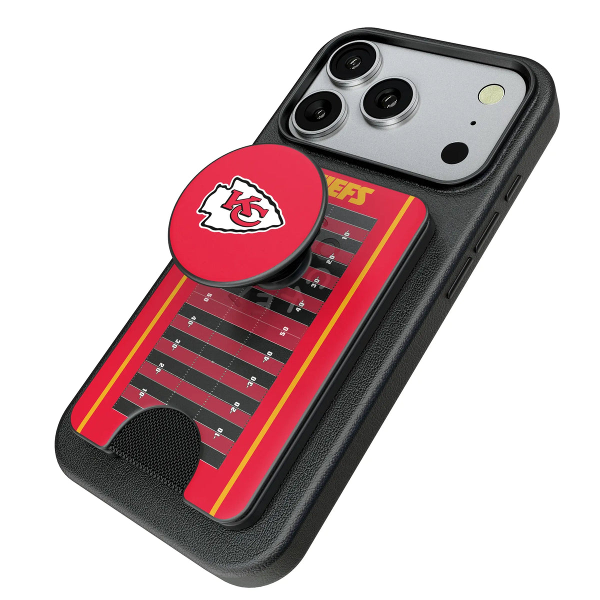 Kansas City Chiefs Field Popsockets Wallet Magnetic - Isometric View