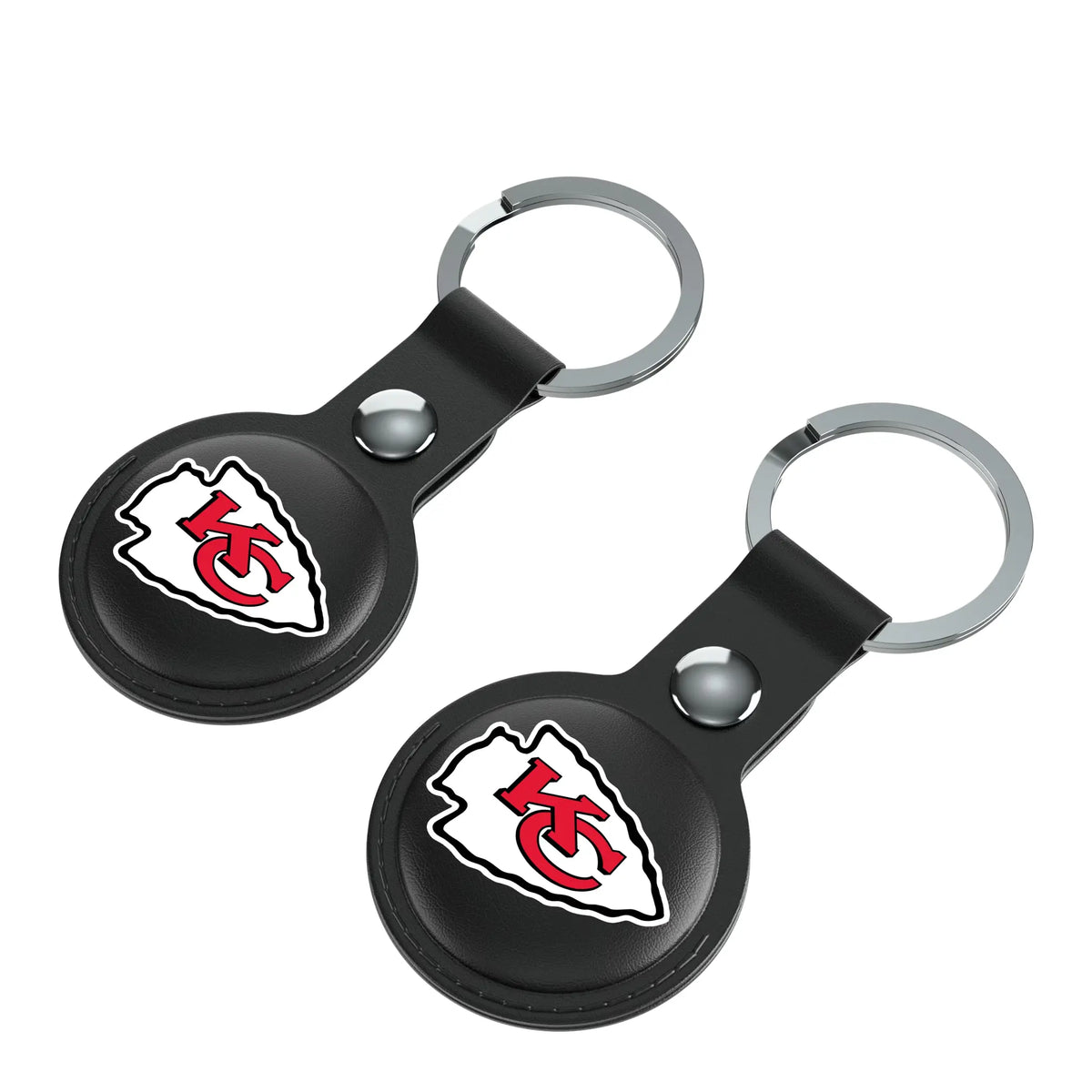 Kansas City Chiefs Insignia AirTag Black Airtag Holder 2-Pack - Isometric View