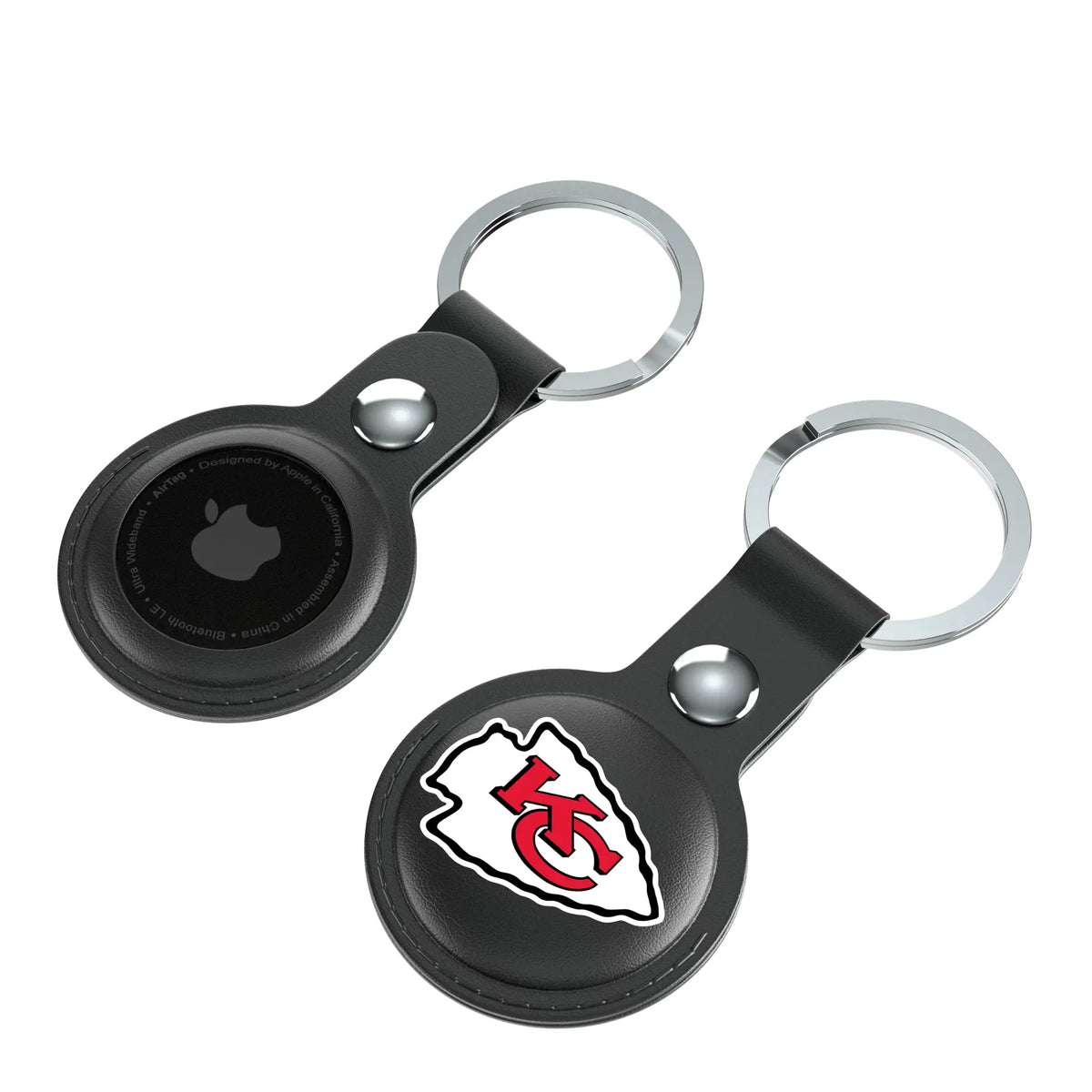 Kansas City Chiefs Insignia AirTag Black Airtag Holder 2-Pack - Isometric View