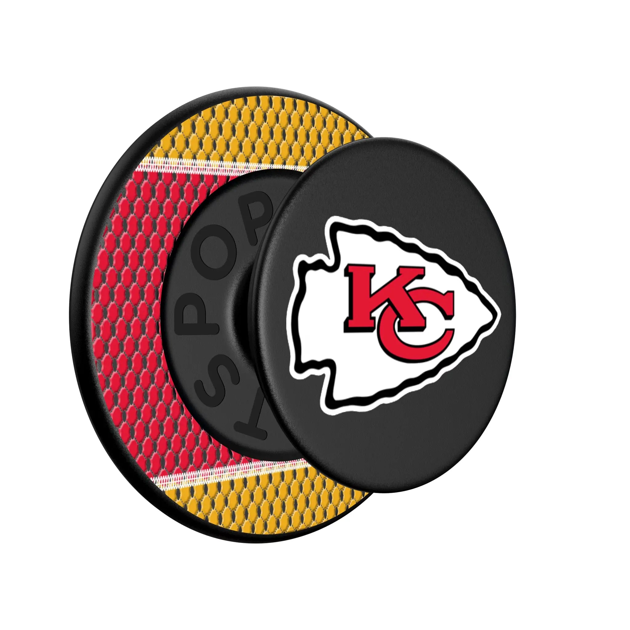 Kansas City Chiefs Mesh Popsockets Round Magnetic - Isometric View