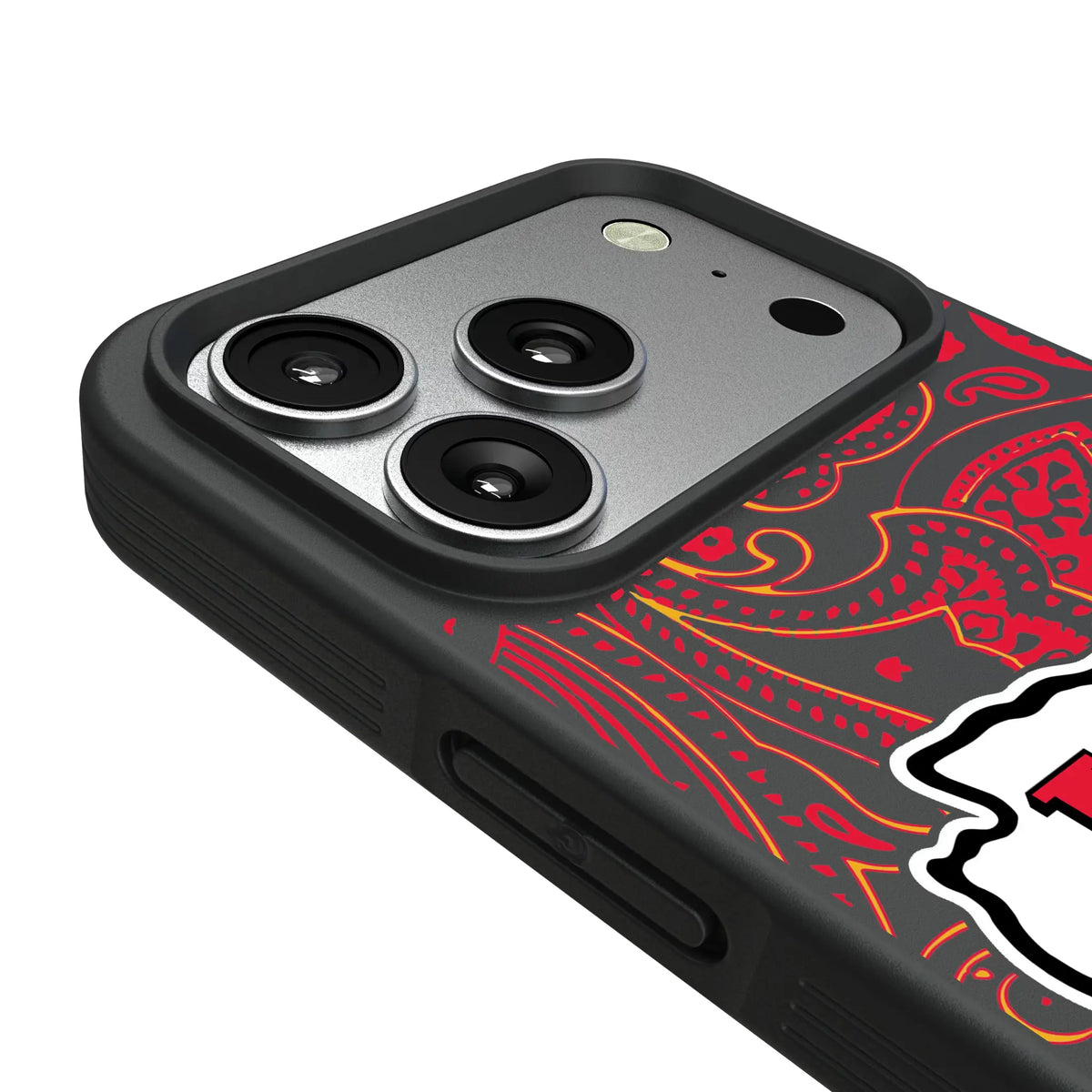 Kansas City Chiefs Paisley iPhone Bump Phone Case for Apple iPhone - Detail#Device_iPhone 17 Pro