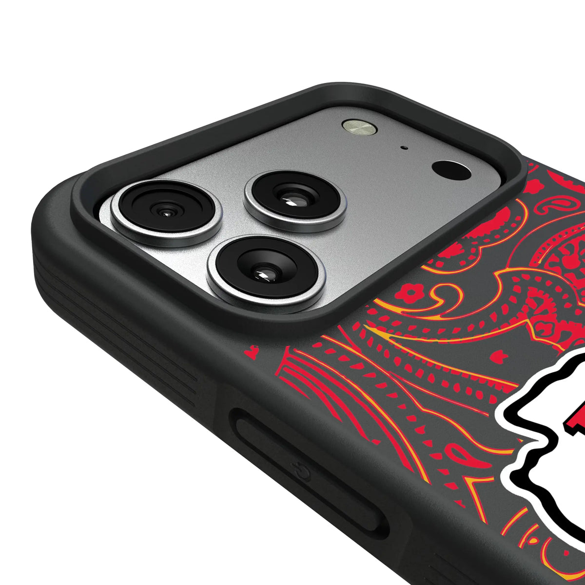Kansas City Chiefs Paisley iPhone Bump Phone Case for Apple iPhone - Detail#Device_iPhone 17 Pro Max