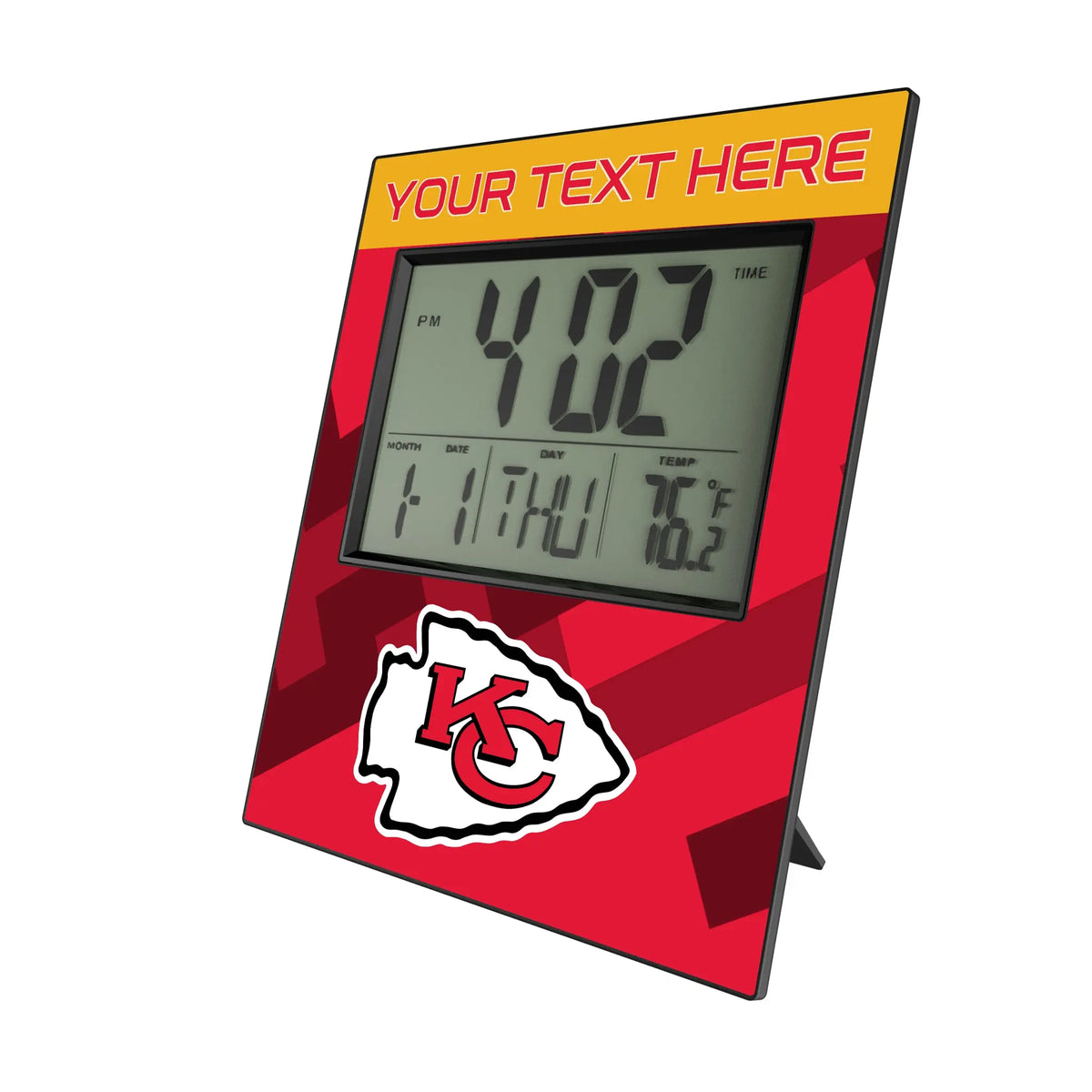 Kansas City Chiefs Personalized Color Block Wall Clock