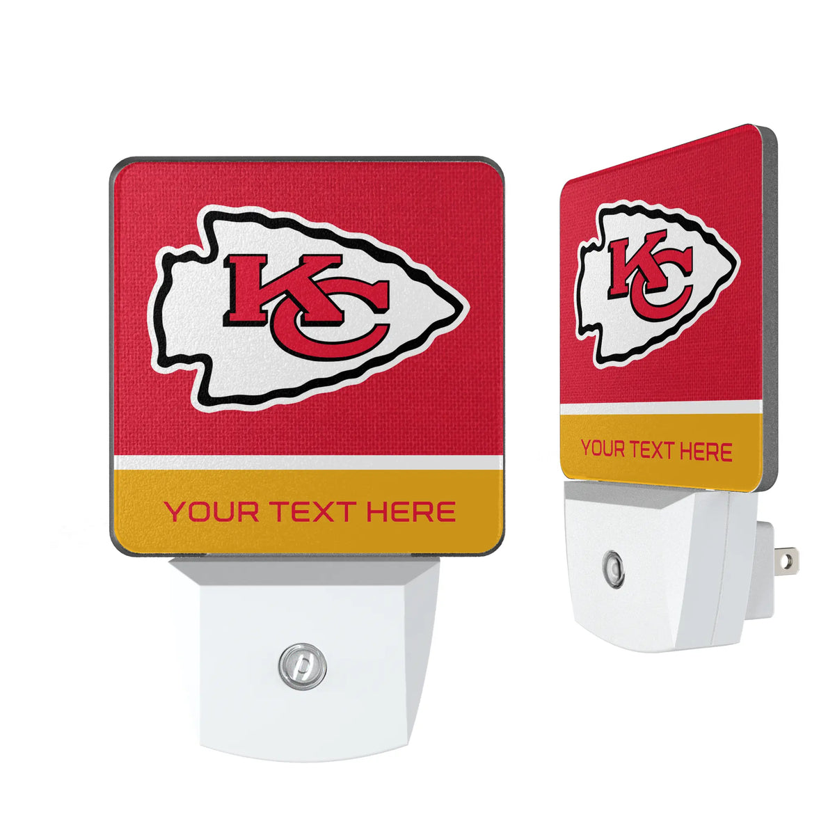 Kansas City Chiefs Personalized Endzone Solid Night Light 2-Pack