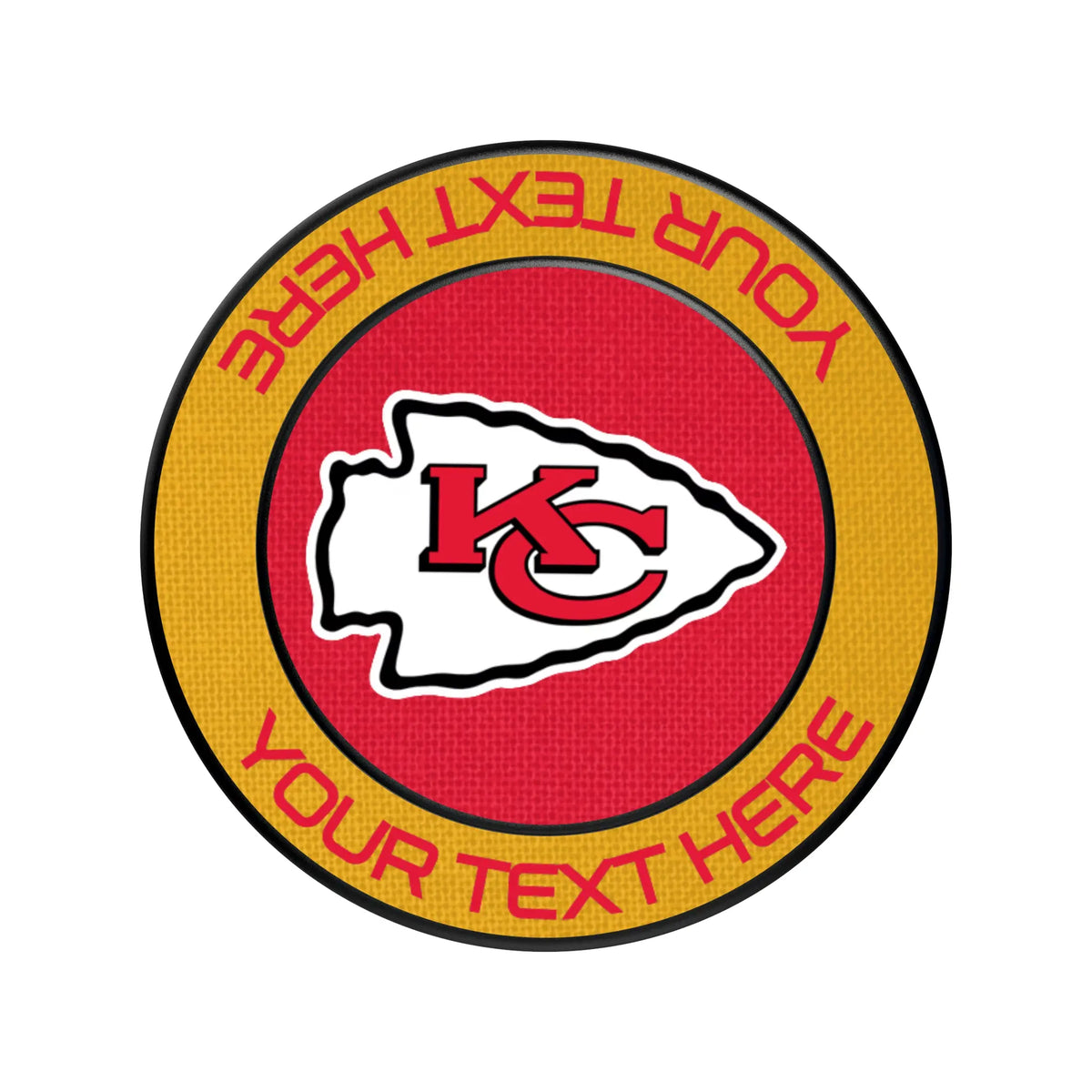 Kansas City Chiefs Personalized Endzone Solid Popsockets Round Magnetic