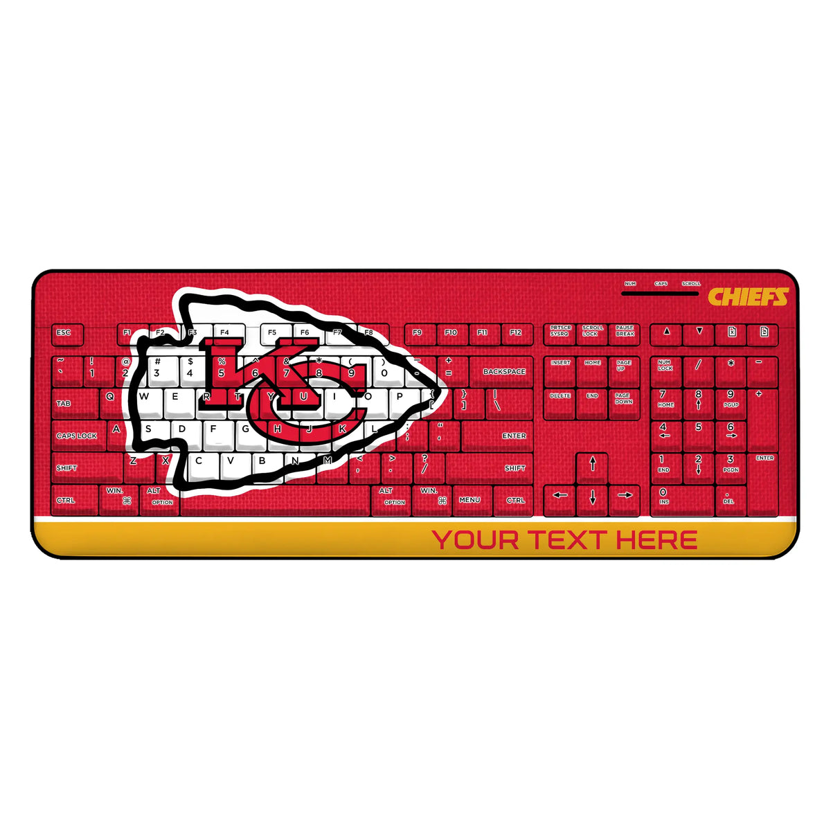 Kansas City Chiefs Personalized Endzone Solid Wireless USB Keyboard