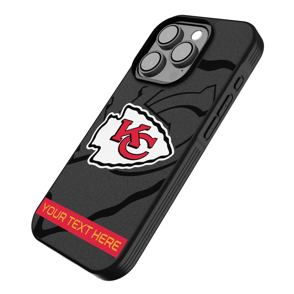 Kansas City Chiefs Personalized Tilt iPhone Bump Phone Case for Apple iPhone - Isometric View