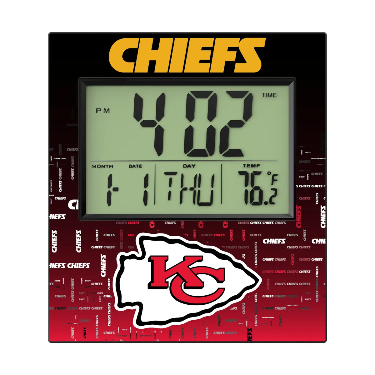 Kansas City Chiefs Quadtile Wall Clock