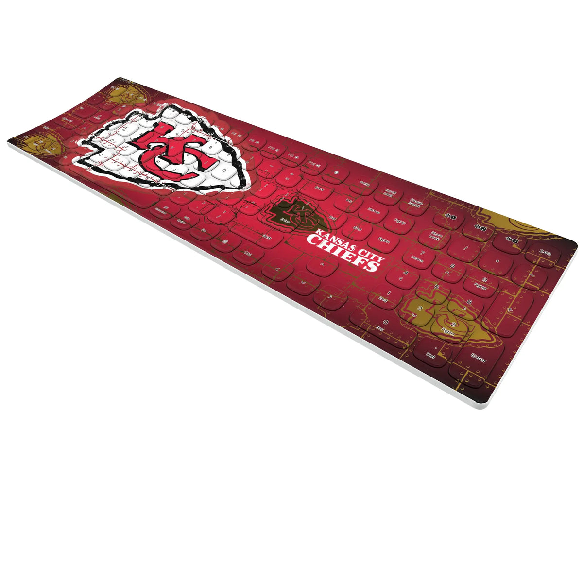 Kansas City Chiefs Rivet KKB605 Curved Wireless Keyboard - Isometric View