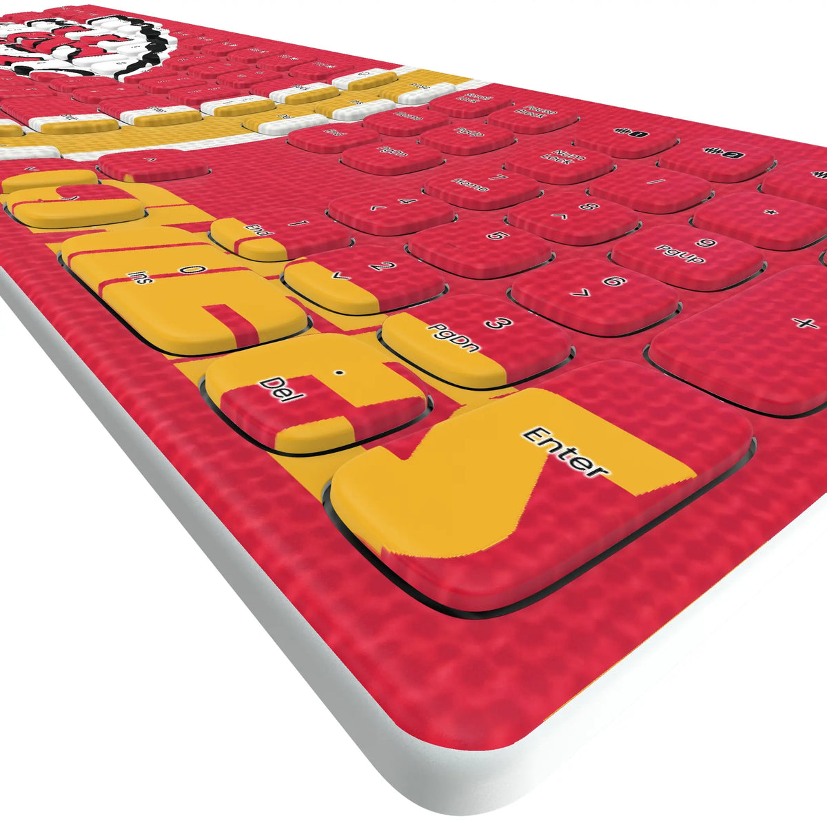 Kansas City Chiefs Stripe KKB605 Curved Wireless Keyboard - Detail