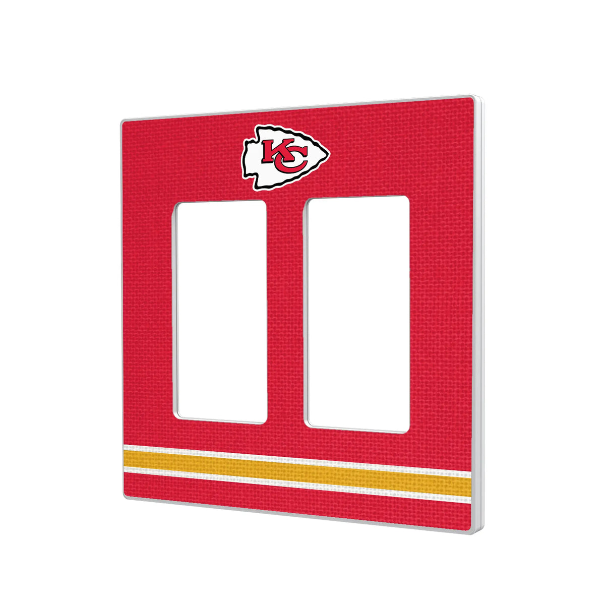 Kansas City Chiefs Stripe Hidden-Screw Light Switch Plate#Style_Double Rocker