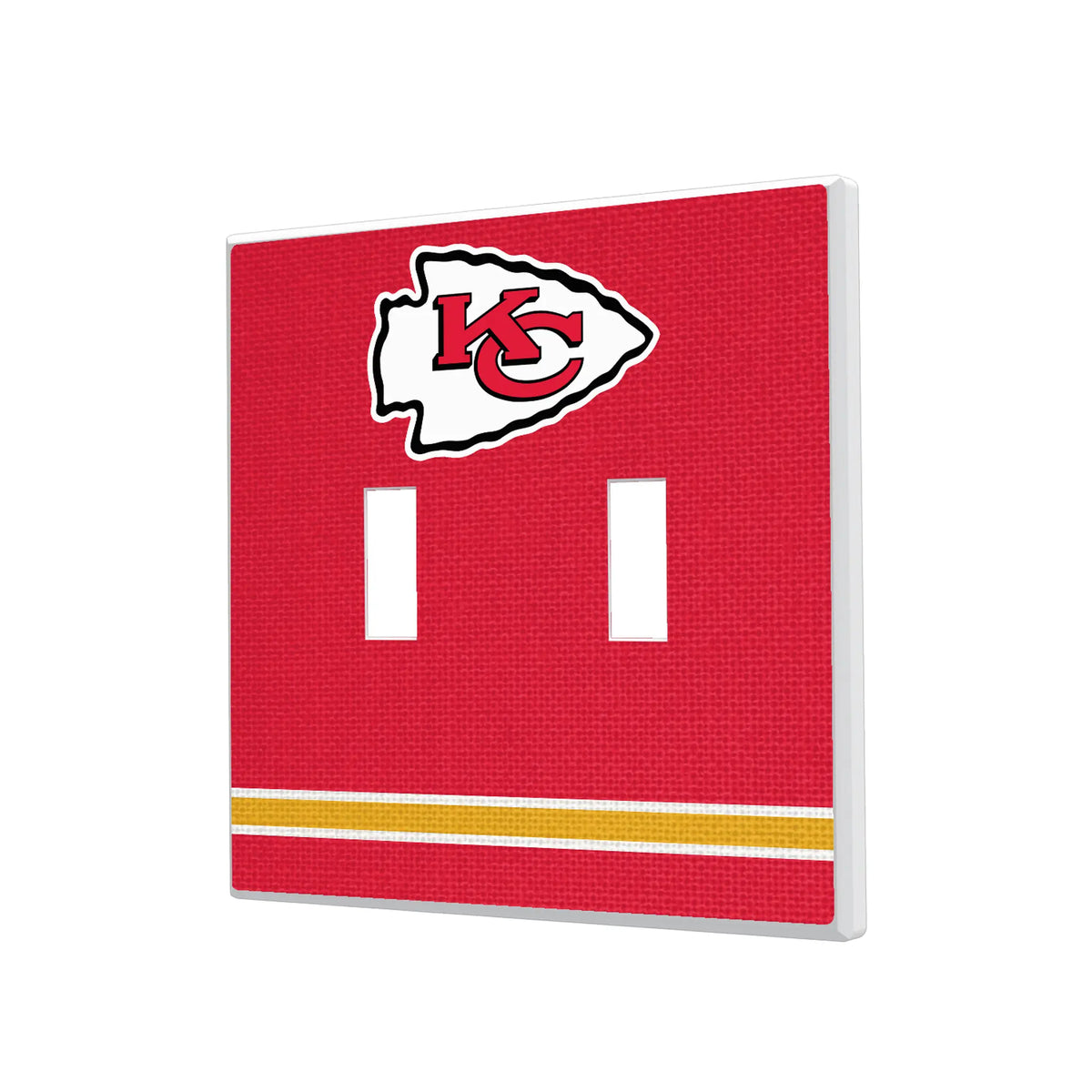 Kansas City Chiefs Stripe Hidden-Screw Light Switch Plate#Style_Double Toggle