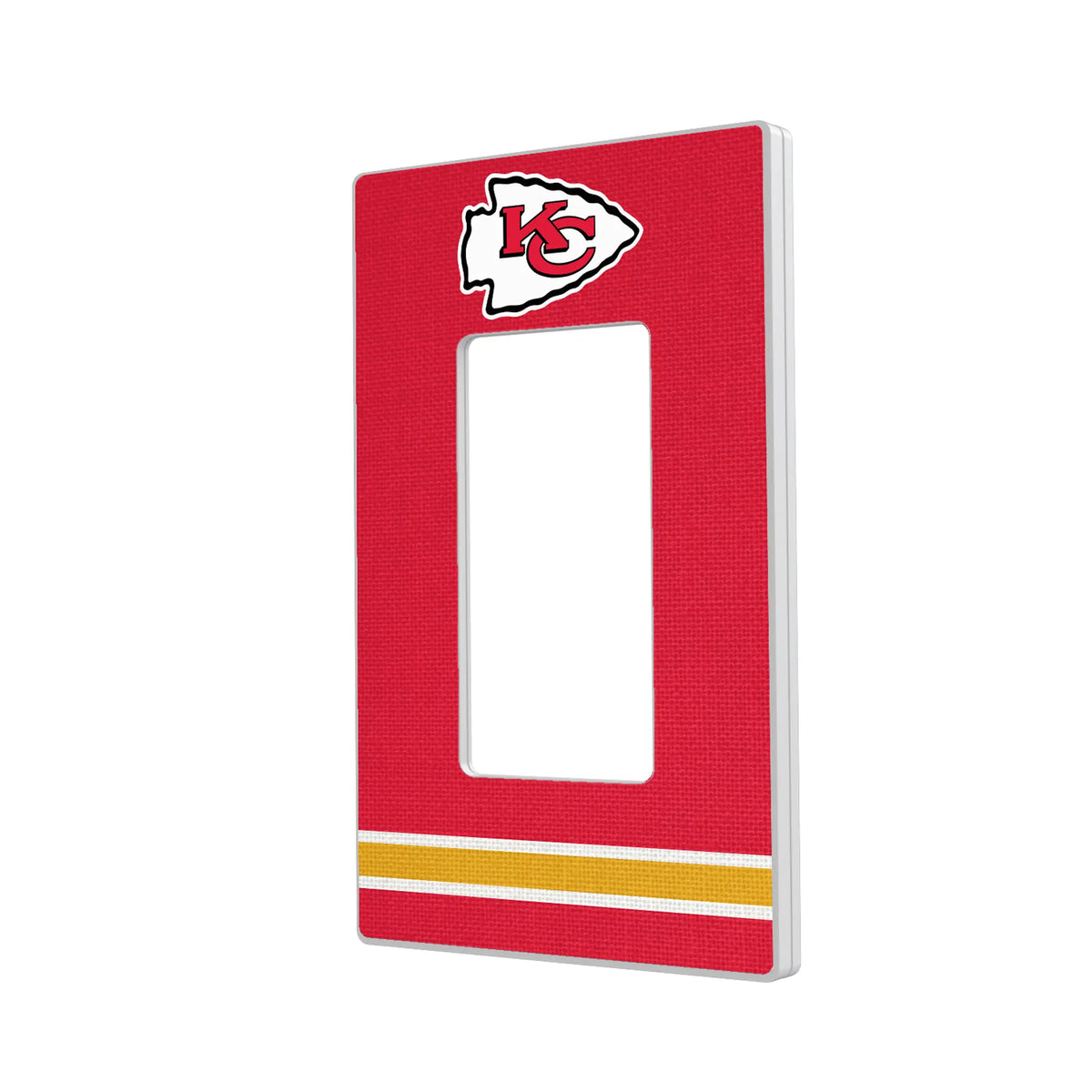 Kansas City Chiefs Stripe Hidden-Screw Light Switch Plate#Style_Single Rocker