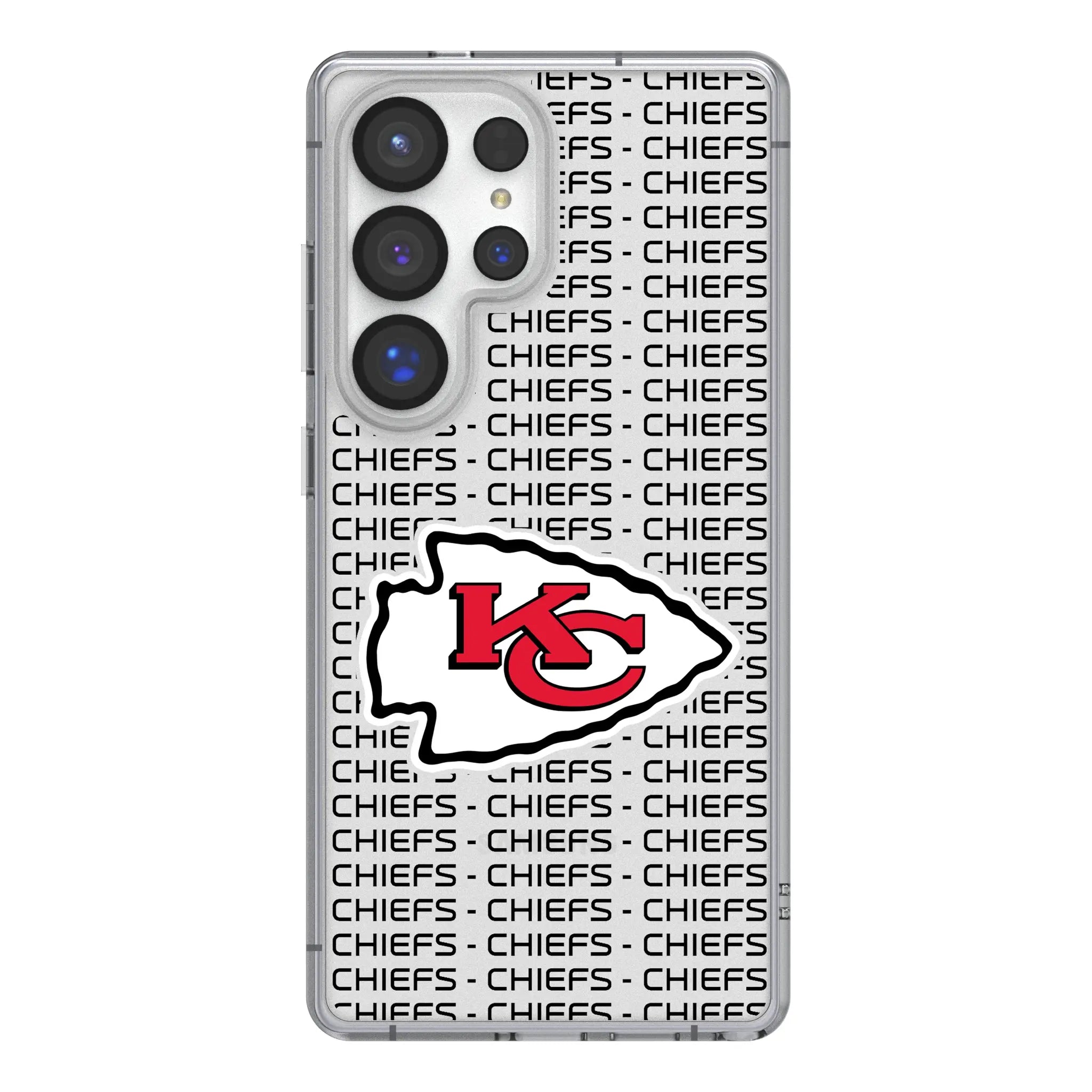 Kansas City Chiefs Text Backdrop Galaxy Clear Phone Case for Samsung Galaxy#Device_Galaxy S25 Ultra