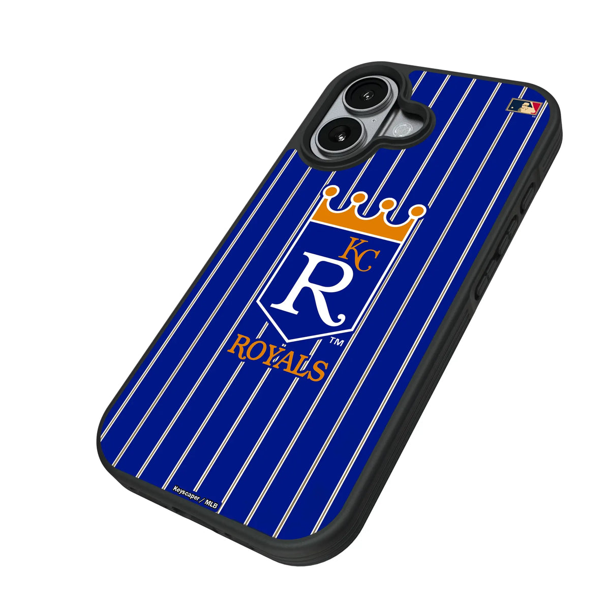 Kansas City Royals 1969-1978 - Cooperstown Collection Pinstripe iPhone Bump Phone Case for Apple iPhone - Isometric View#Device_iPhone 17
