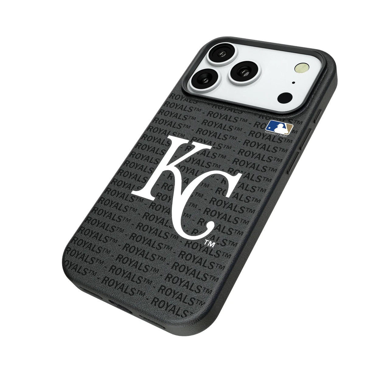 Kansas City Royals Text Backdrop iPhone MagSafe Compatible Phone Case for Apple iPhone - Isometric View#Device_iPhone 18 Pro