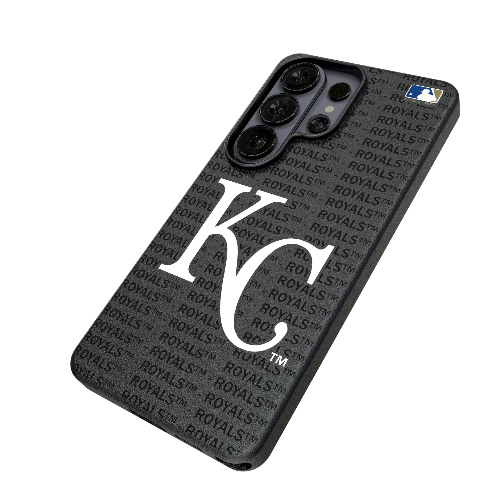 Kansas City Royals Text Backdrop Galaxy MagSafe Compatible Phone Case for Samsung Galaxy - Isometric View#Device_Galaxy S26 Ultra