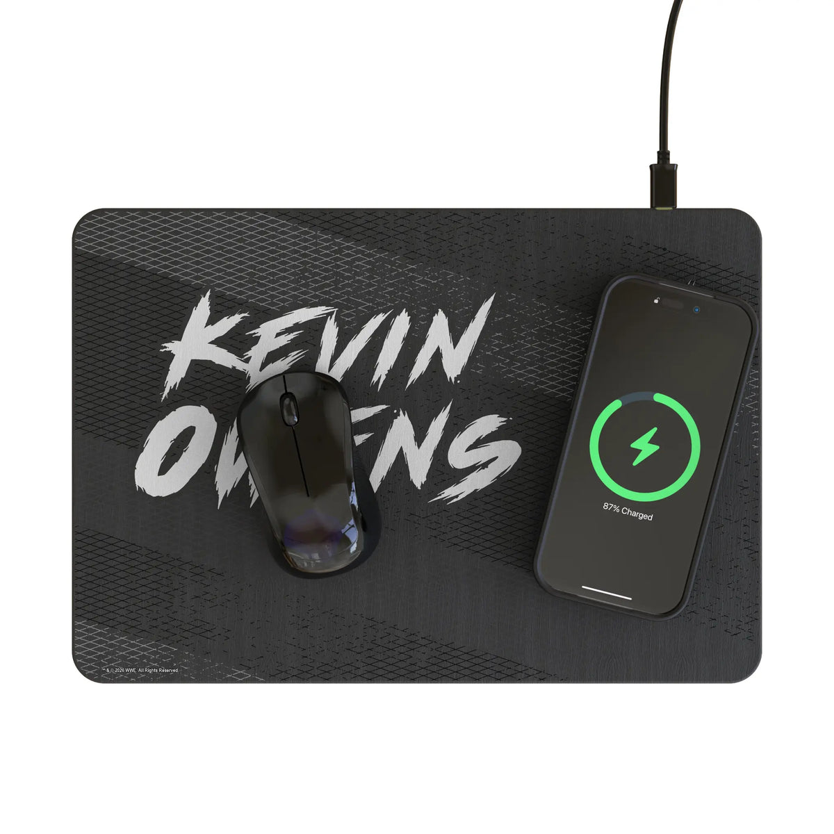 Kevin Owens Steel 15-Watt Wireless Charger and Mouse Pad - Lifestyle