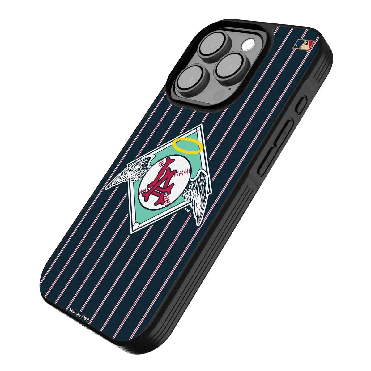 LA Angels 1961-1965 - Cooperstown Collection Pinstripe iPhone Bump Phone Case for Apple iPhone - Isometric View