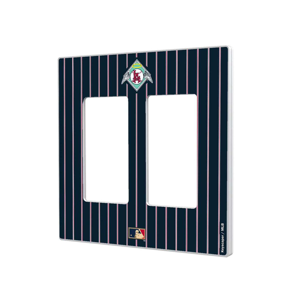 LA Angels 1961-1965 - Cooperstown Collection Pinstripe Hidden-Screw Light Switch Plate#Style_Double Rocker