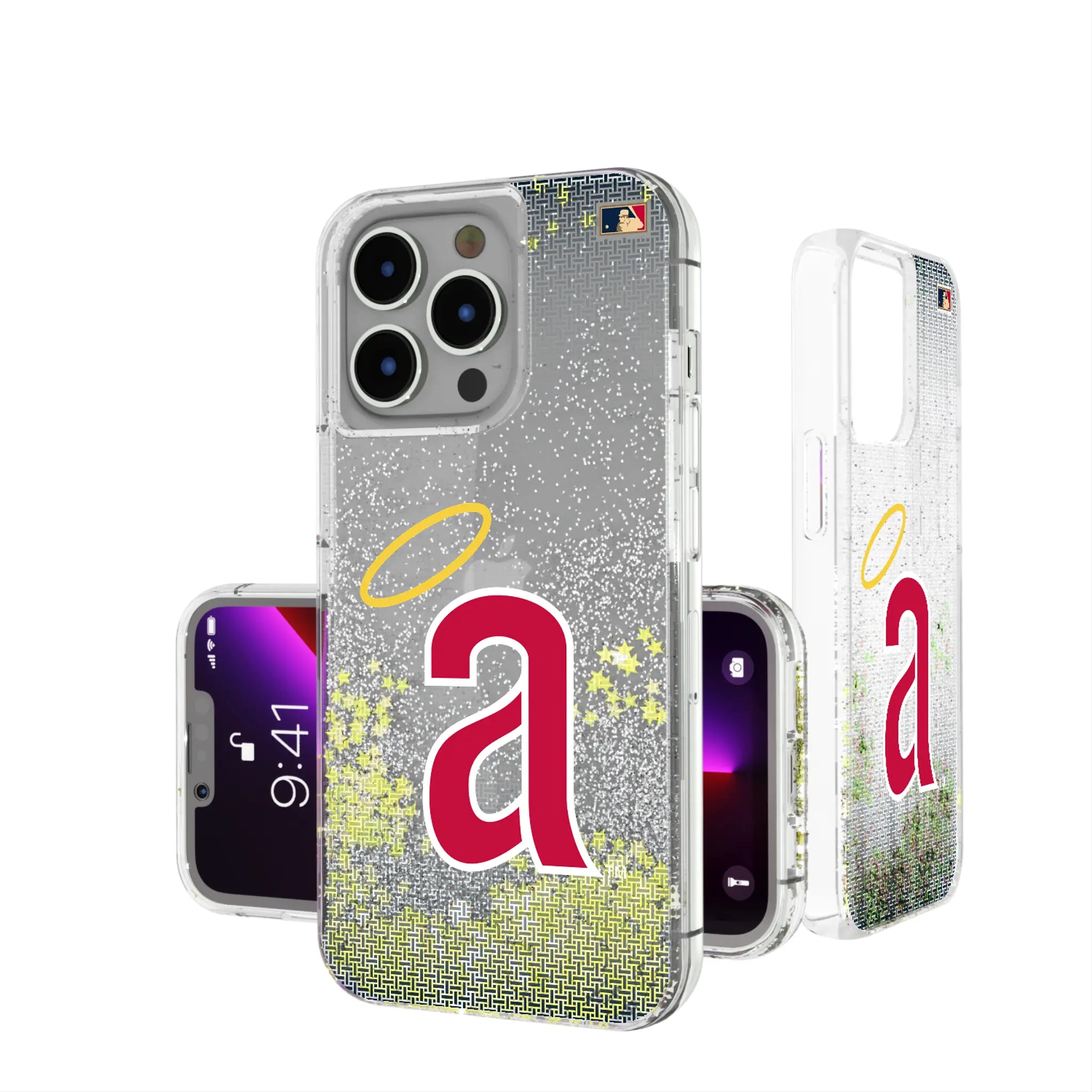 LA Angels 1971 - Cooperstown Collection Linen iPhone Glitter Phone Case for Apple iPhone