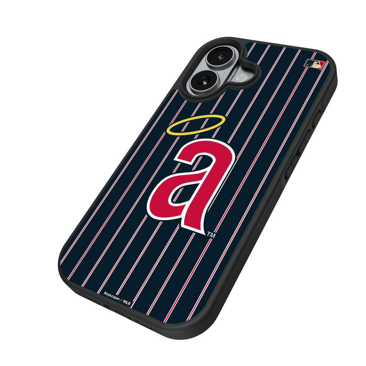 LA Angels 1971 - Cooperstown Collection Pinstripe iPhone Bump Phone Case for Apple iPhone - Isometric View#Device_iPhone 17