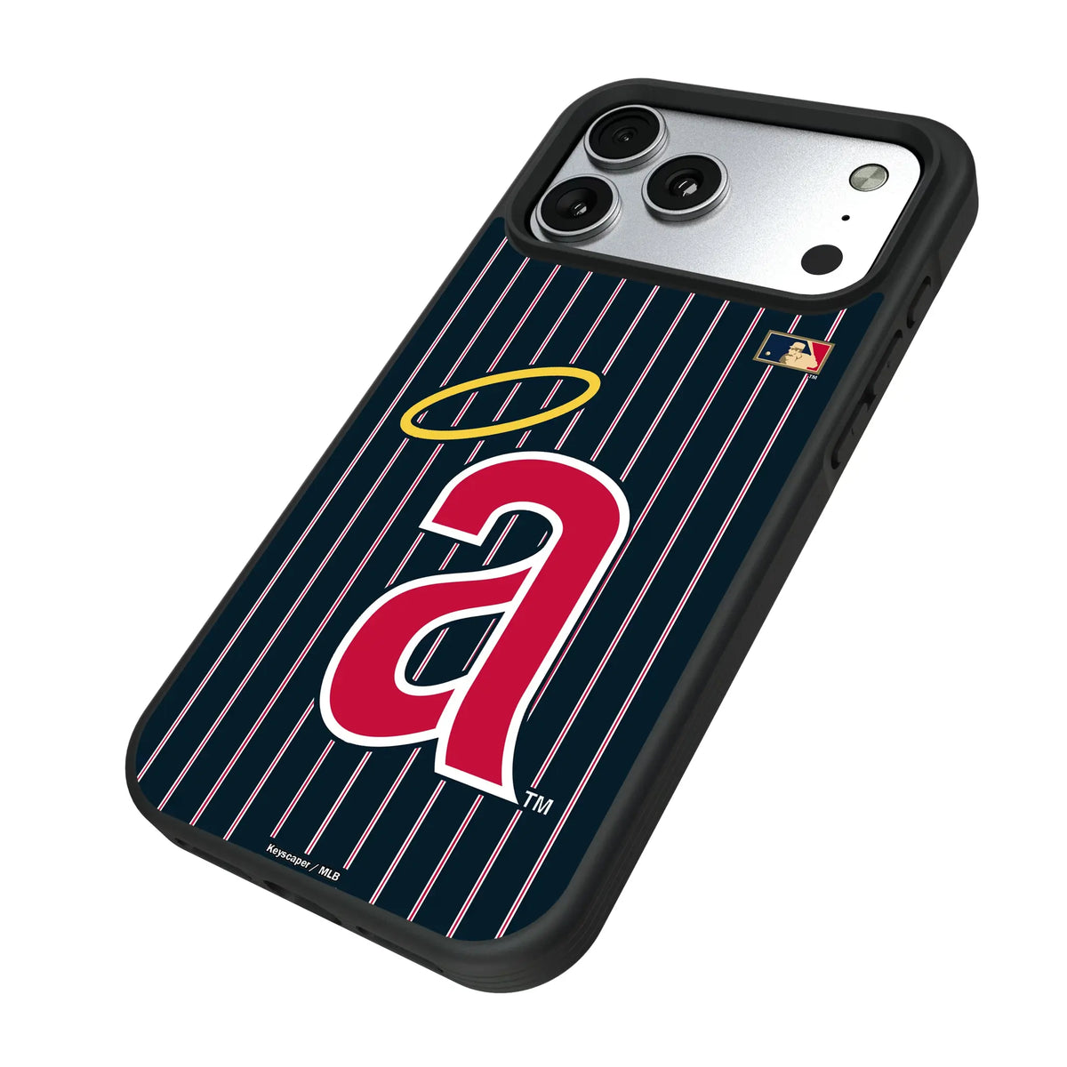 LA Angels 1971 - Cooperstown Collection Pinstripe iPhone Bump Phone Case for Apple iPhone - Isometric View#Device_iPhone 17 Pro Max