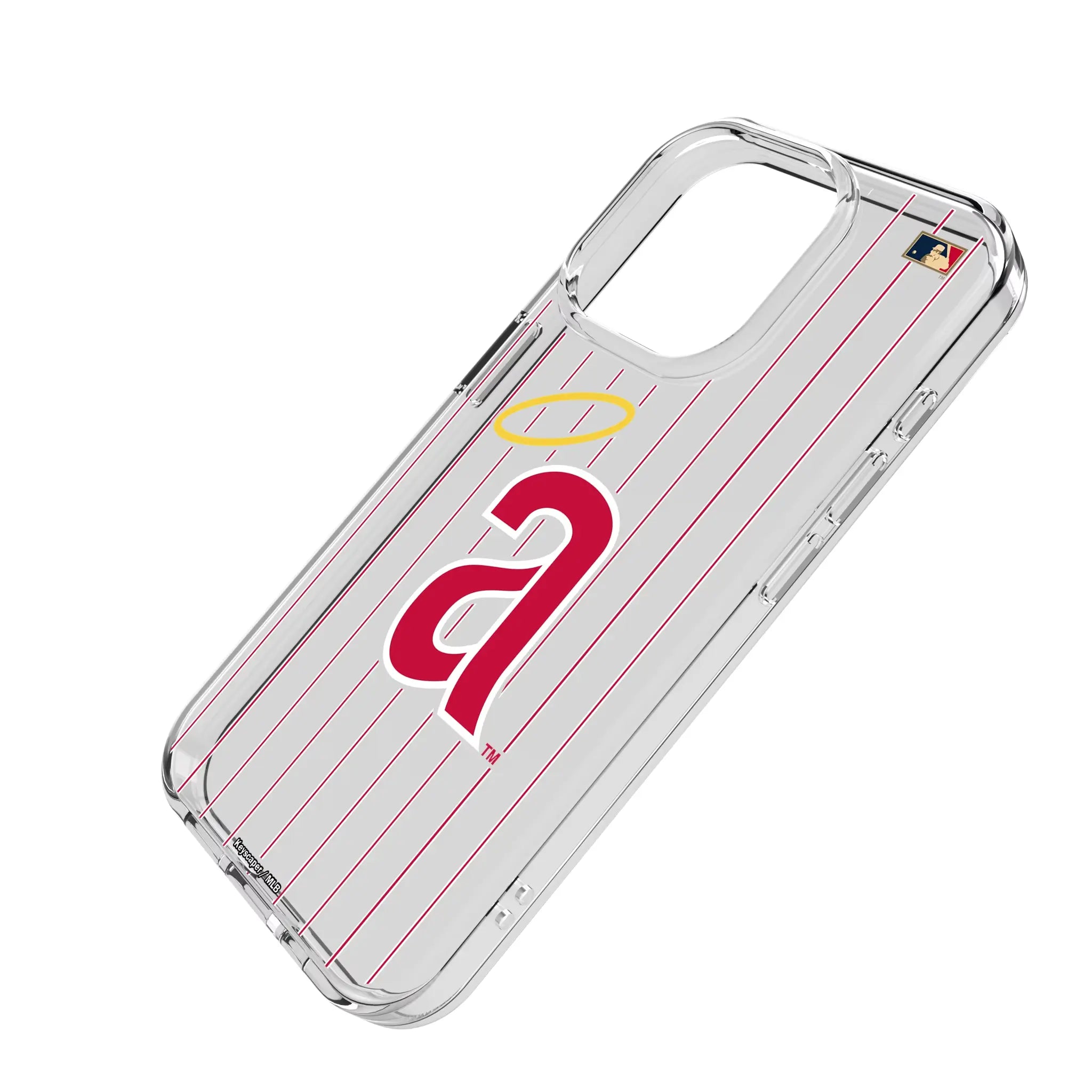 LA Angels 1971 - Cooperstown Collection Pinstripe iPhone Clear Phone Case for Apple iPhone - Isometric View