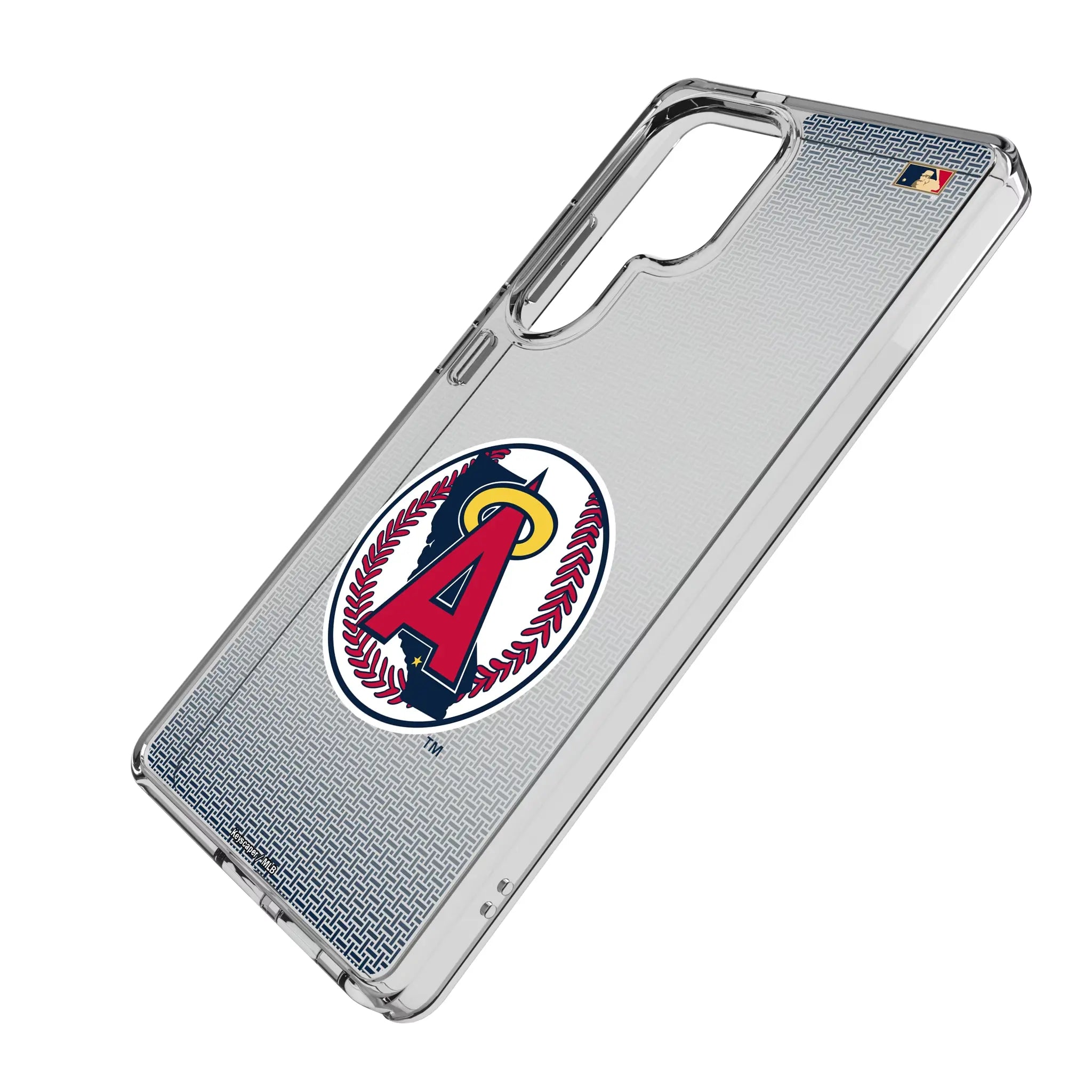 LA Angels 1986-1992 - Cooperstown Collection Linen Galaxy Clear Phone Case for Samsung Galaxy - Isometric View#Device_Galaxy S25 Ultra