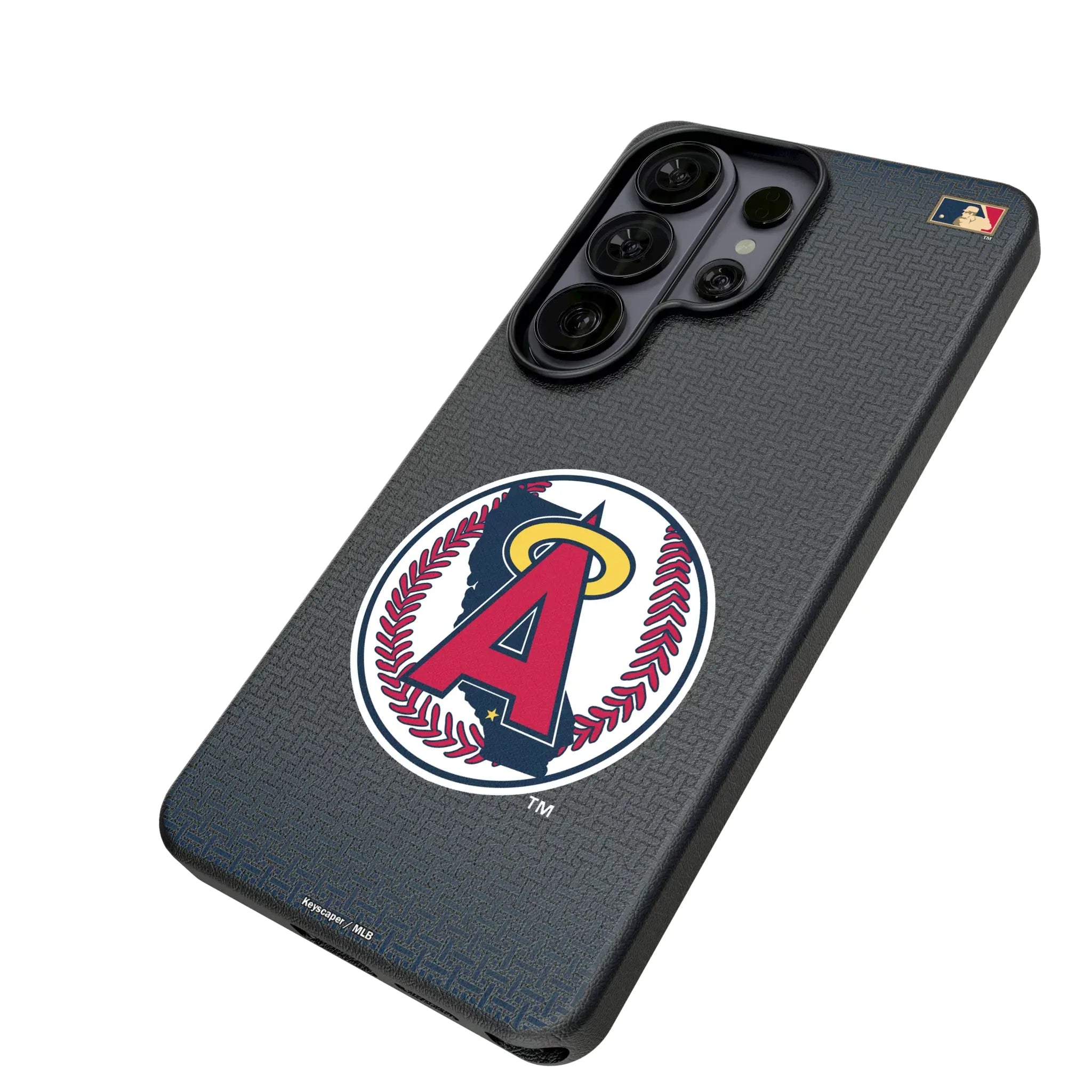 LA Angels 1986-1992 - Cooperstown Collection Linen Galaxy MagSafe Compatible Phone Case for Samsung Galaxy - Isometric View#Device_Galaxy S26 Ultra