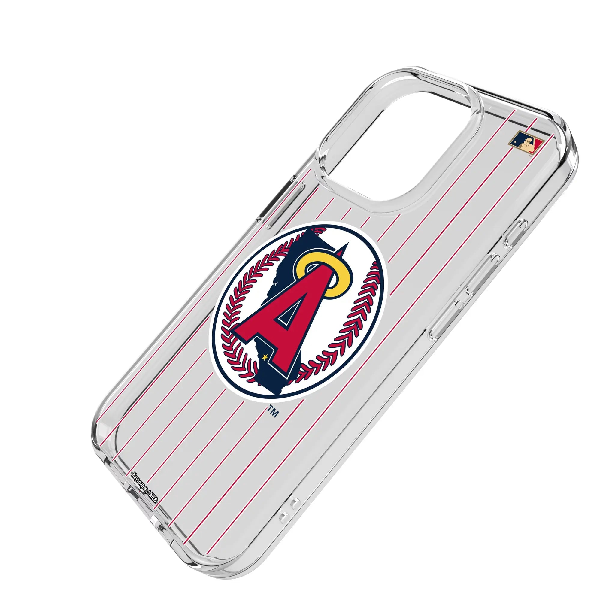 LA Angels 1986-1992 - Cooperstown Collection Pinstripe iPhone Clear Phone Case for Apple iPhone - Isometric View
