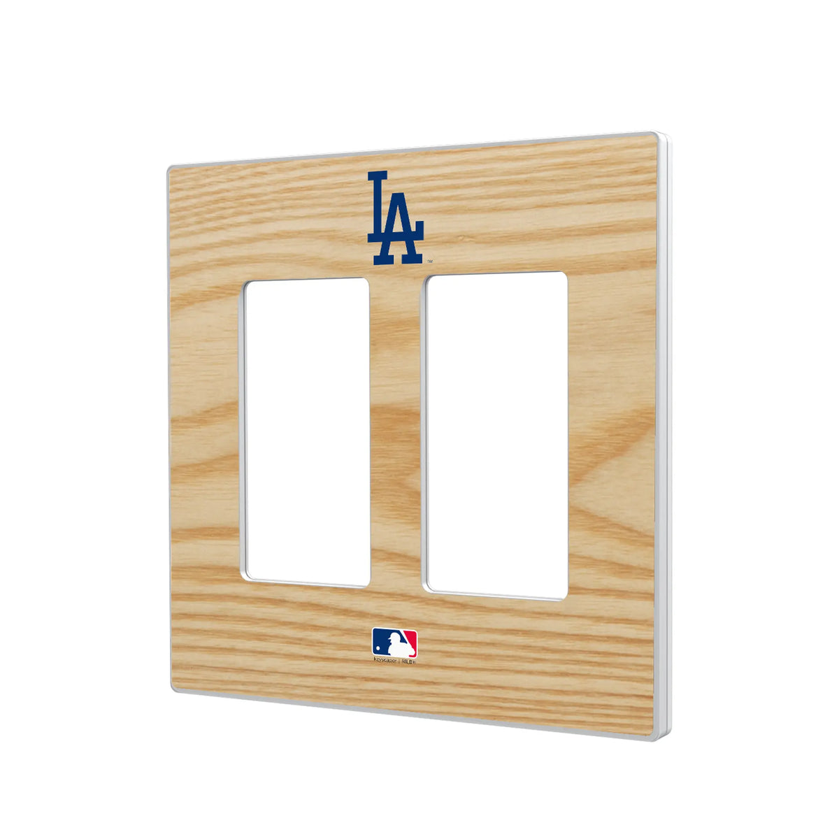 LA Dodgers Baseball Bat Hidden-Screw Light Switch Plate#Style_Double Rocker