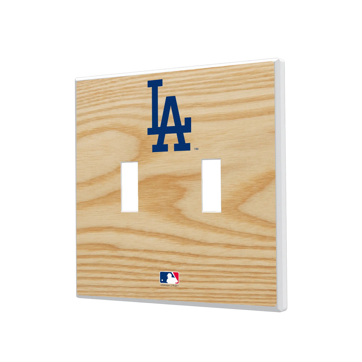 LA Dodgers Baseball Bat Hidden-Screw Light Switch Plate#Style_Double Toggle